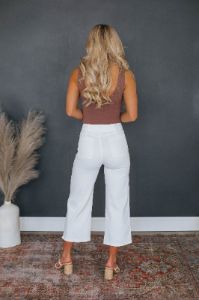 Lucia Wide Leg Pants - White sold by Wild Oak Boutique