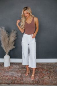 Lucia Wide Leg Pants - White sold by Wild Oak Boutique
