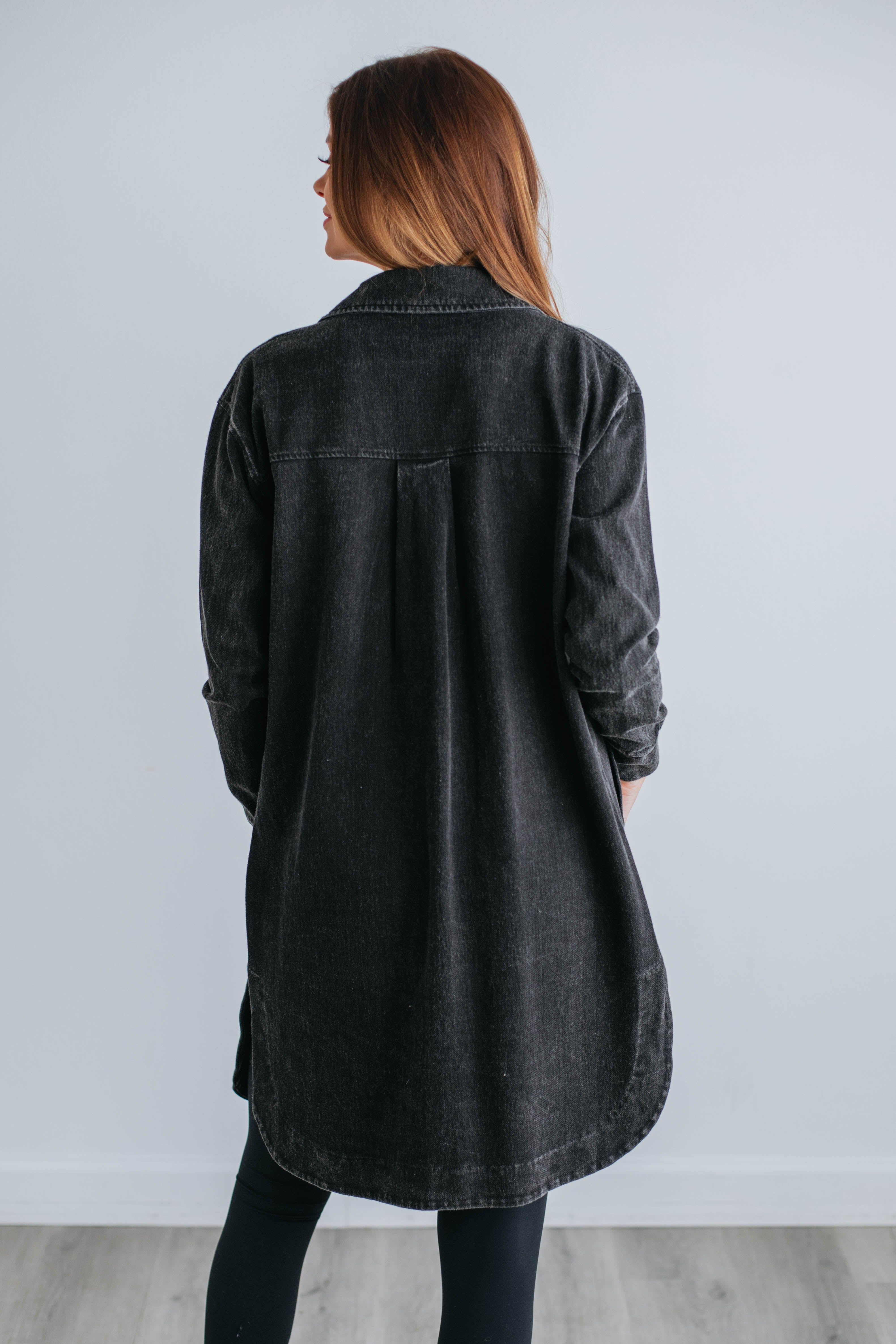 Tari Longline Shacket - Vintage Black sold by Wild Oak Boutique product image thumbnail 4