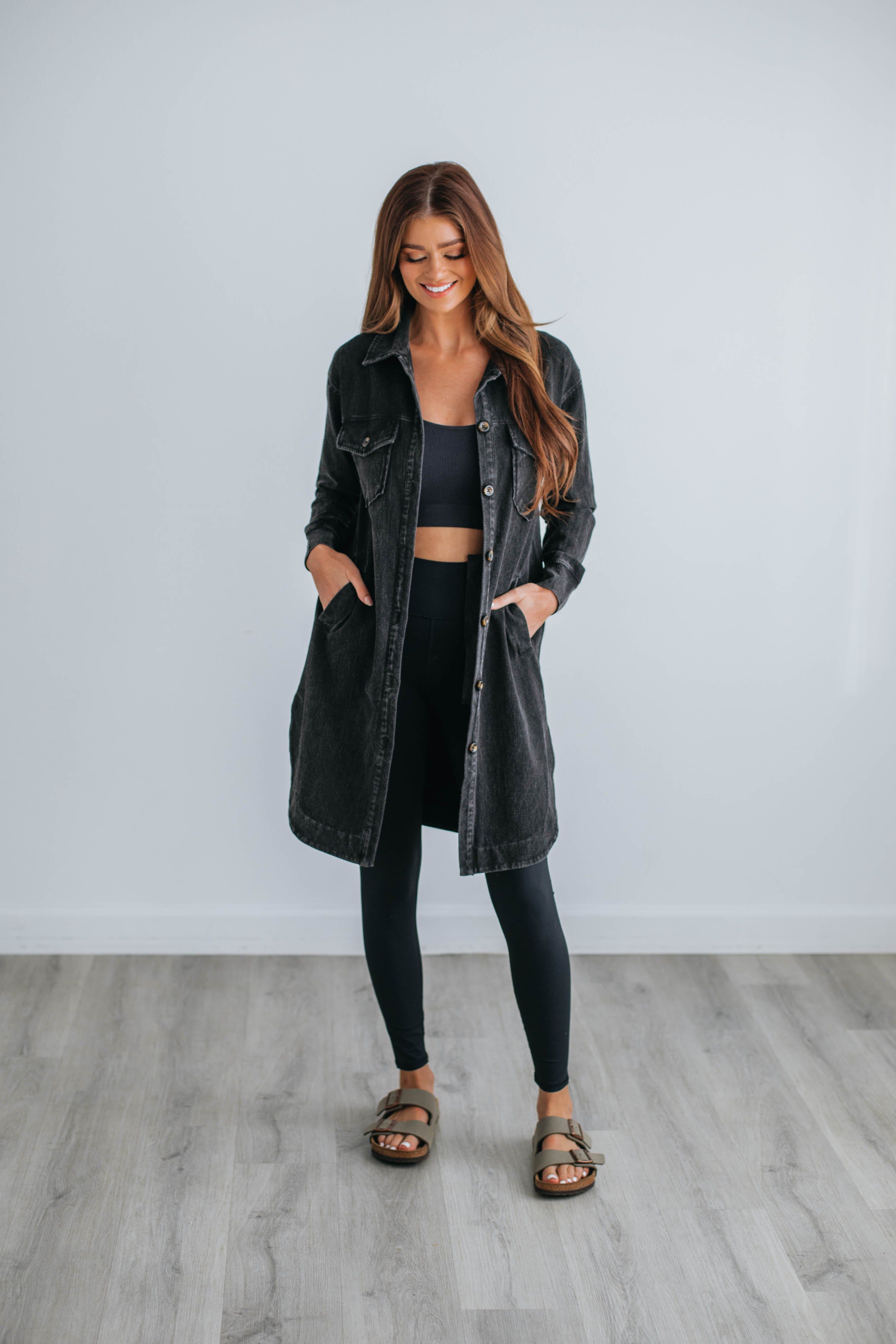 Tari Longline Shacket - Vintage Black sold by Wild Oak Boutique product image thumbnail 5