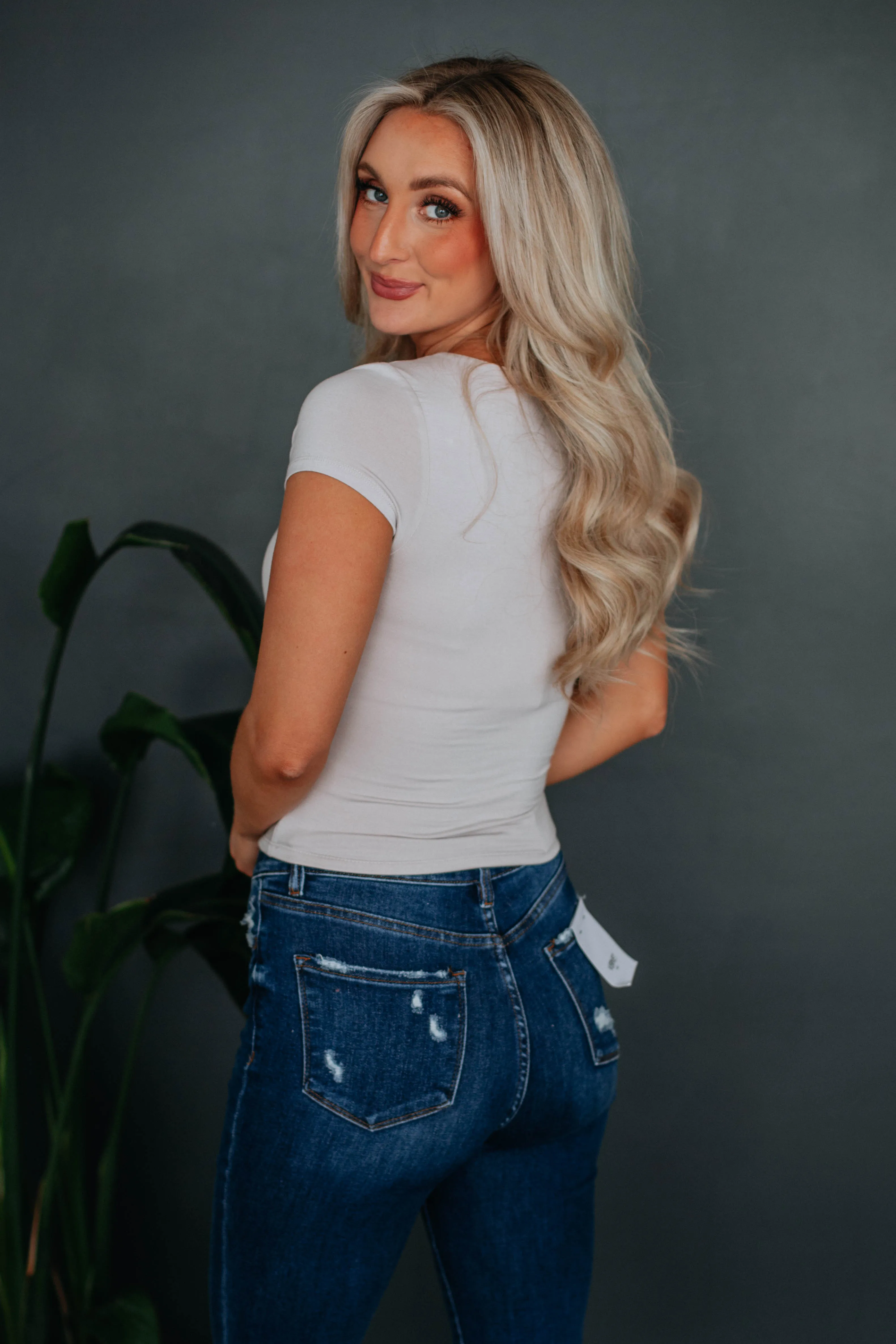 Jace Basic Top - Stone sold by Wild Oak Boutique product image thumbnail 4