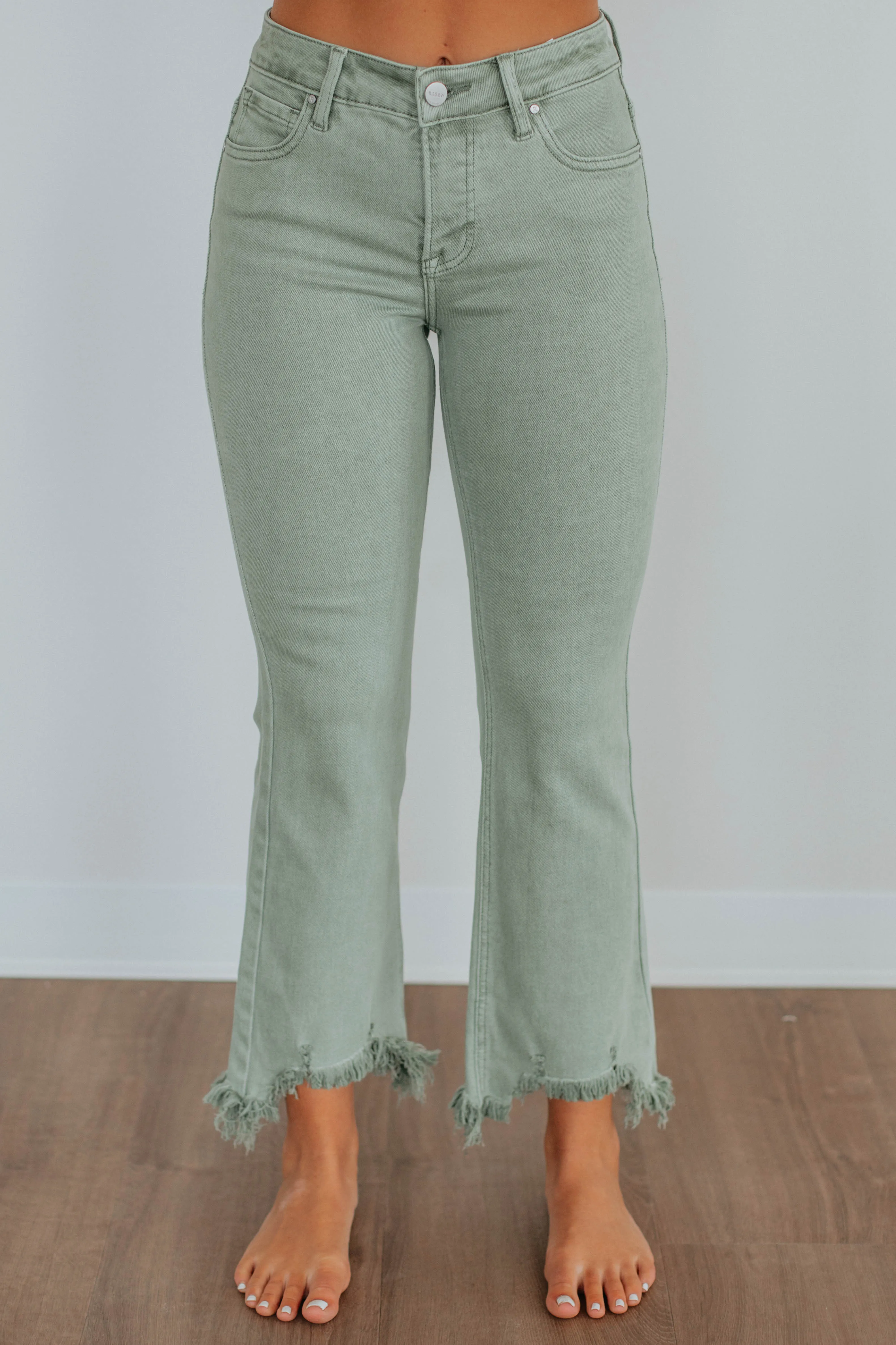 Neona Risen Jeans - Olive sold by Wild Oak Boutique product image thumbnail 3