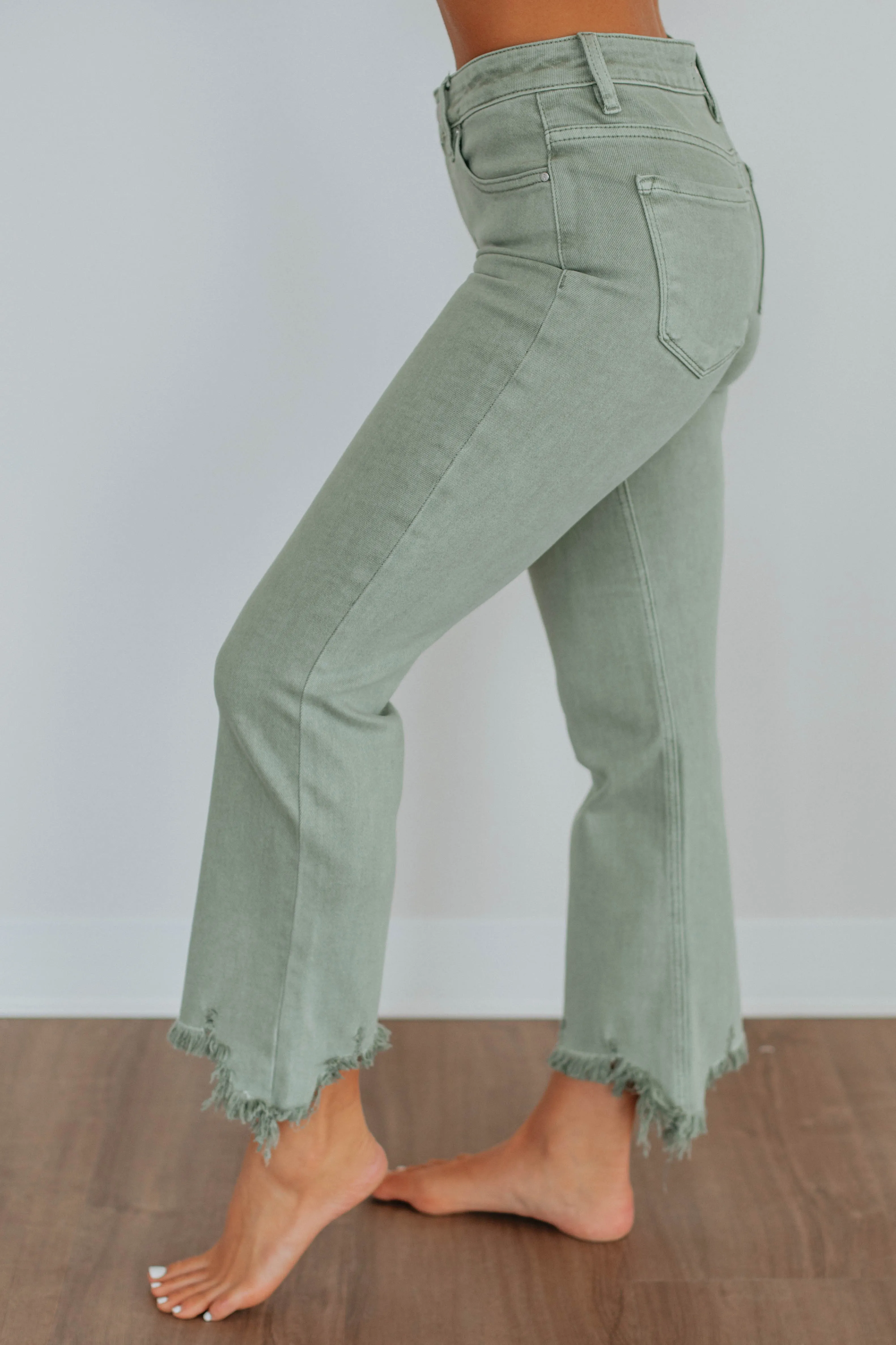 Neona Risen Jeans - Olive sold by Wild Oak Boutique product image thumbnail 2