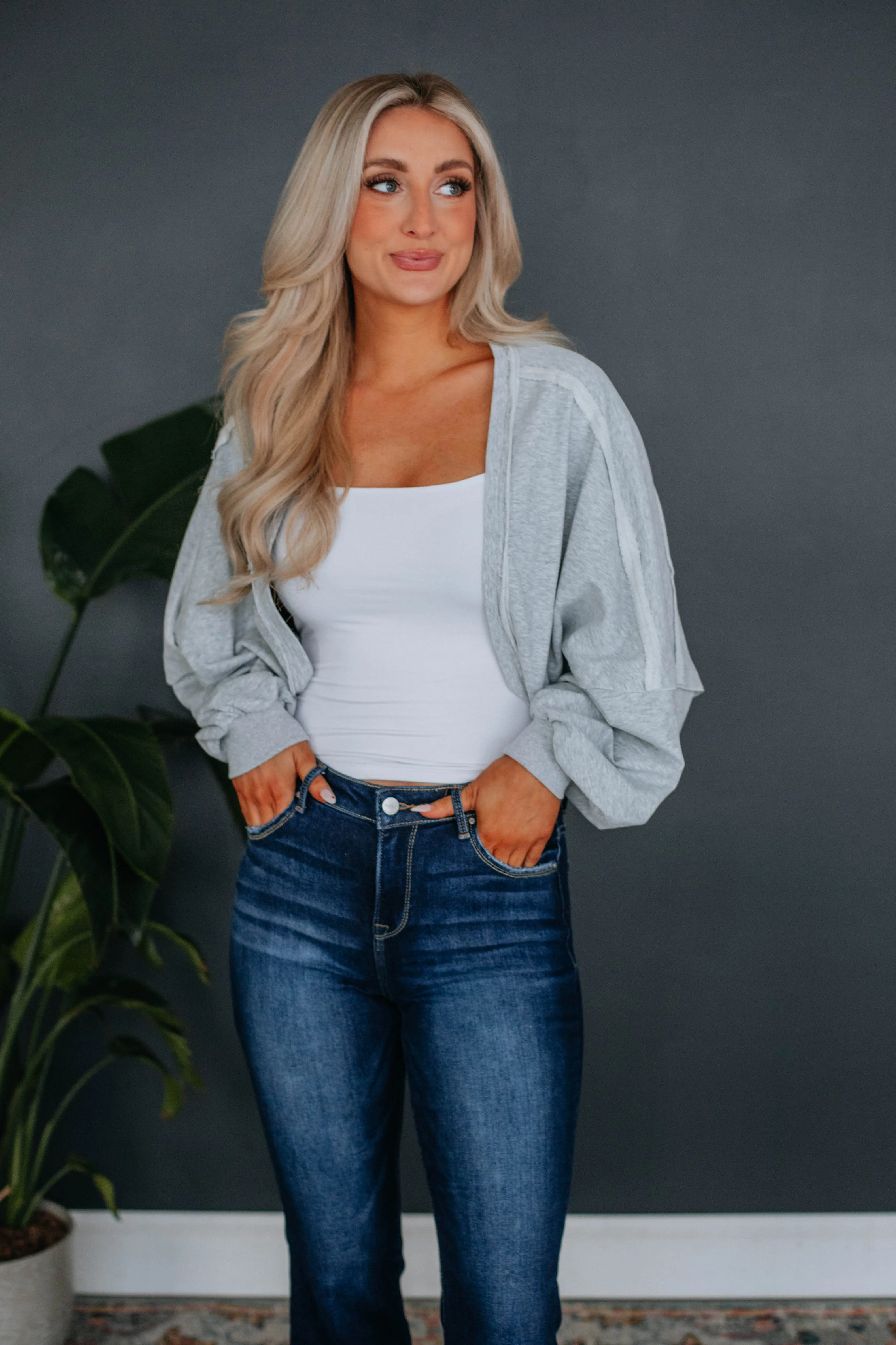 Portia Bolero Shrug - Heather Grey sold by Wild Oak Boutique product image thumbnail 2