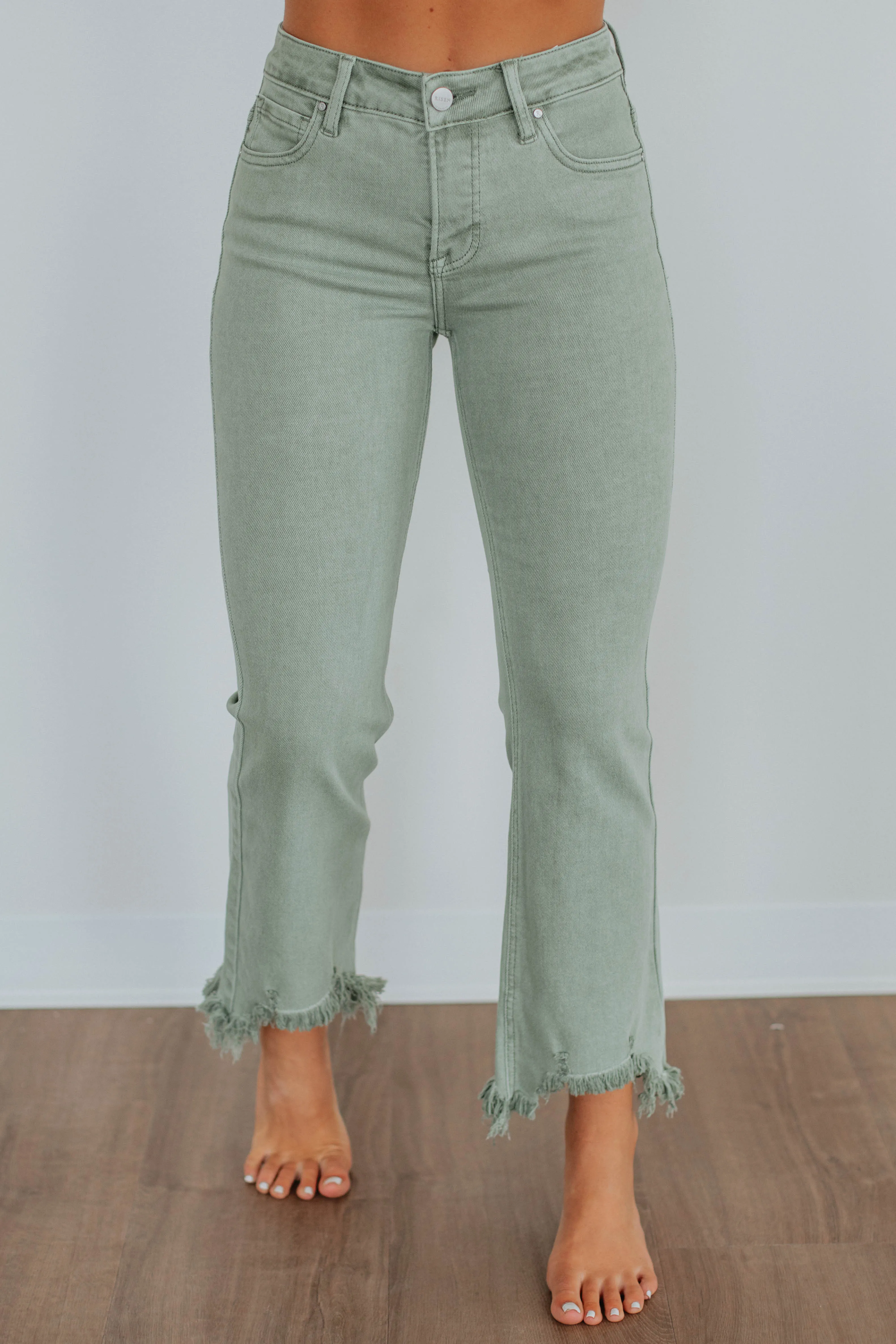 Neona Risen Jeans - Olive sold by Wild Oak Boutique product image thumbnail 5
