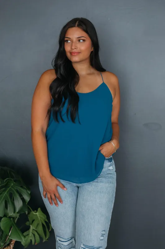 Karissa Tank - Steel Blue sold by Wild Oak Boutique