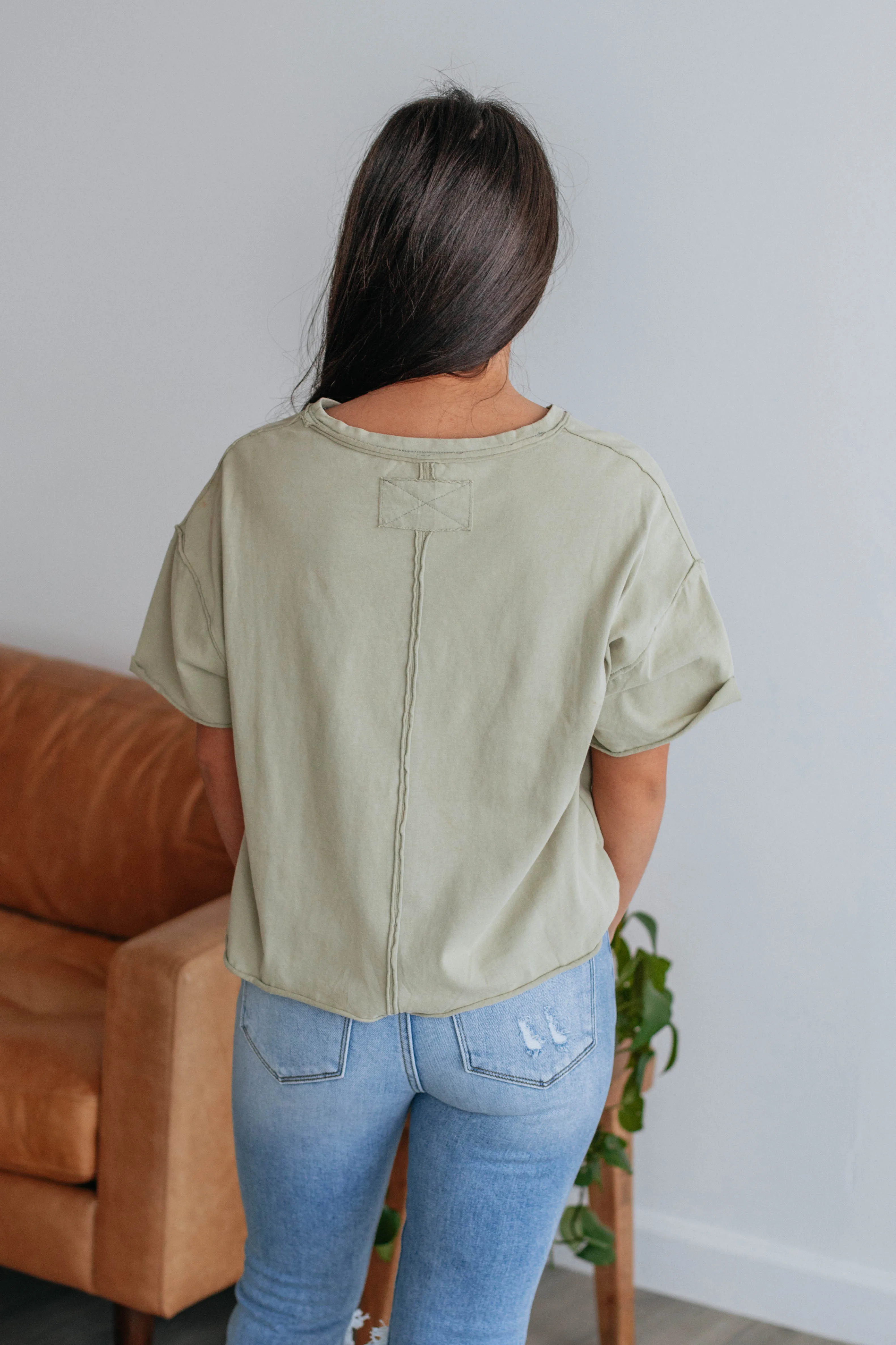 Dustyn Oversized Tee - Olive sold by Wild Oak Boutique product image thumbnail 4