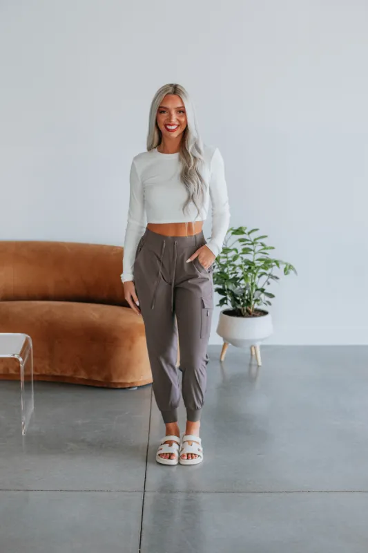 Malena Active Joggers - Mocha sold by Wild Oak Boutique