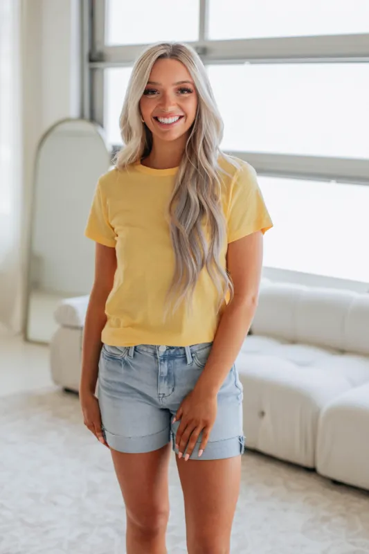 Carolina Basic Tee - Lemon made by Wild Oak Boutique