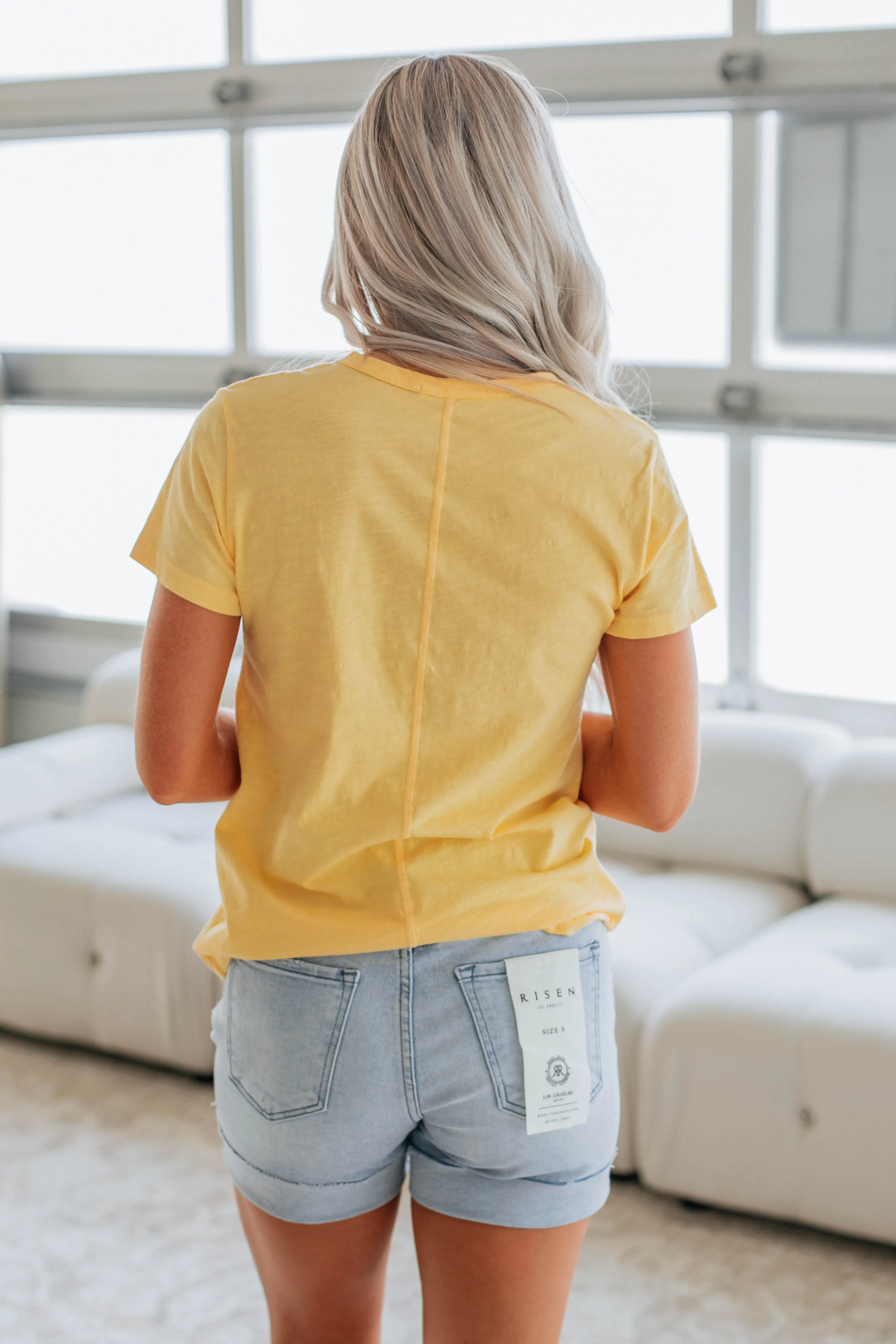 Carolina Basic Tee - Lemon sold by Wild Oak Boutique product image thumbnail 5