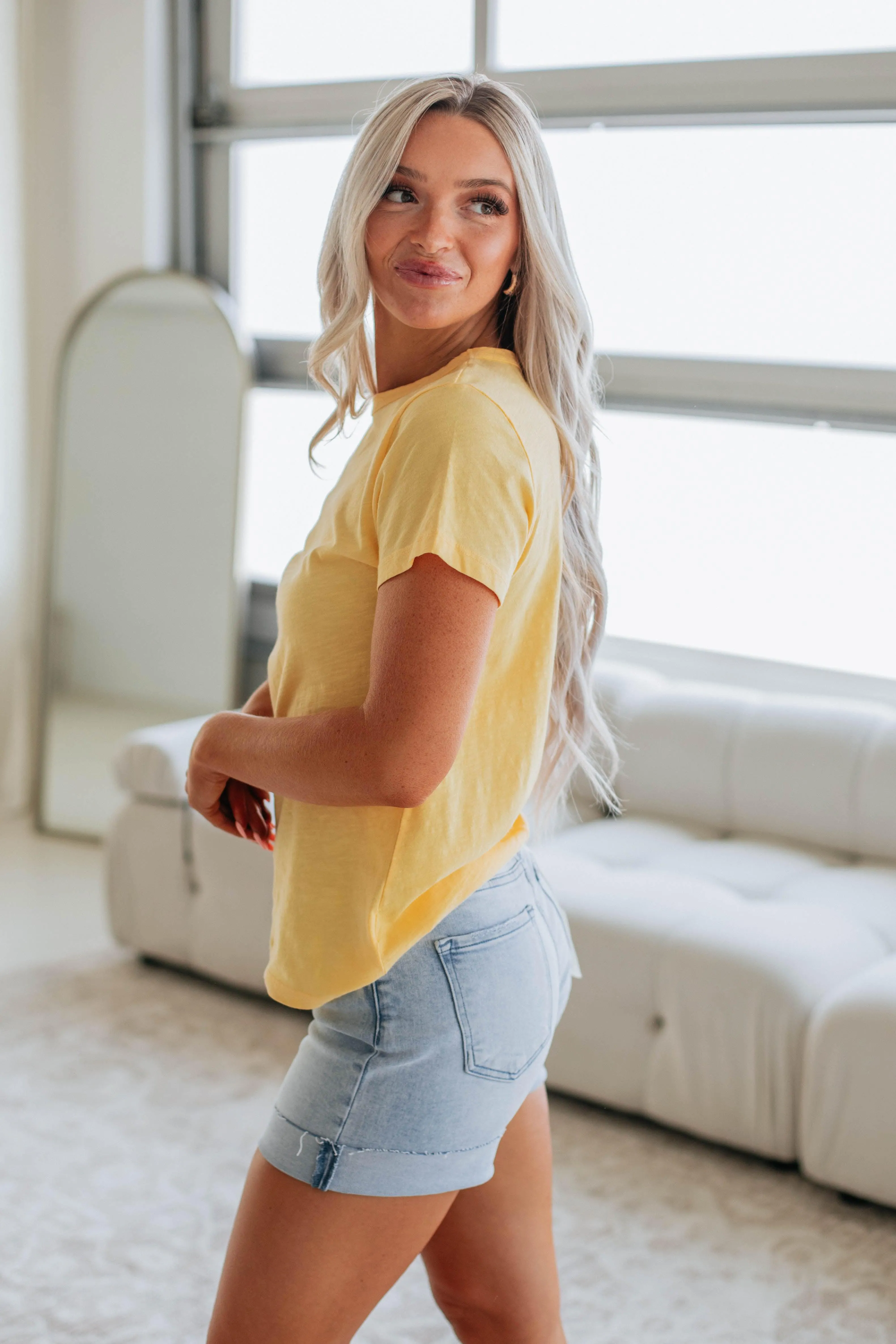 Carolina Basic Tee - Lemon sold by Wild Oak Boutique product image thumbnail 3