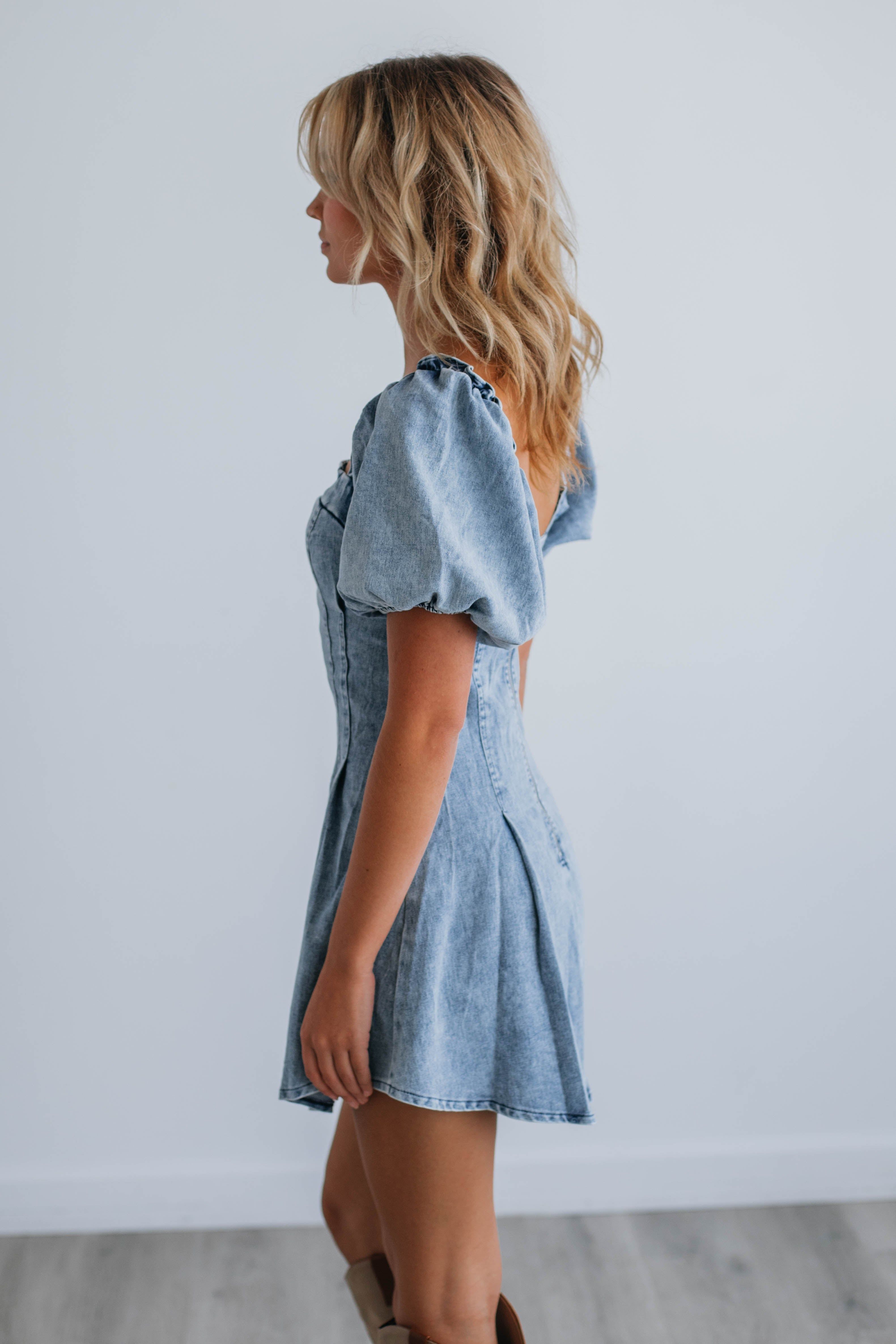 Adalia Denim Mini Dress sold by Wild Oak Boutique product image thumbnail 3