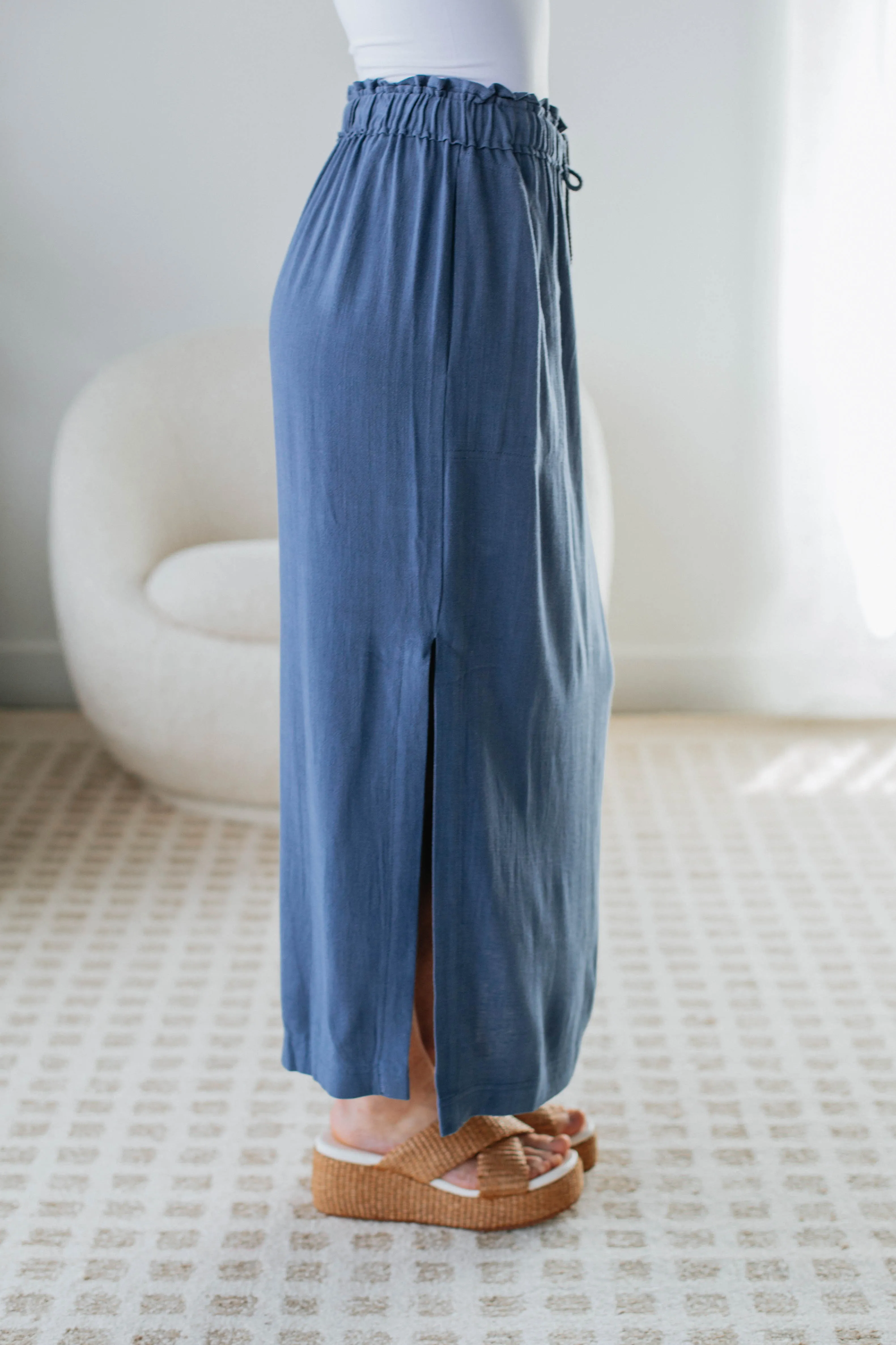 Emeline Midi Skirt - Steel Blue sold by Wild Oak Boutique product image thumbnail 3