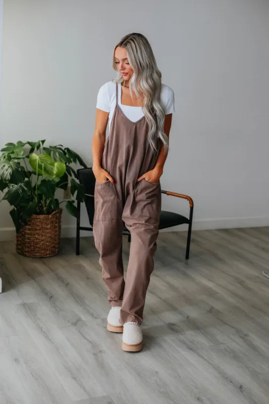 Judson Oversized Jumpsuit - Chocolate made by Wild Oak Boutique