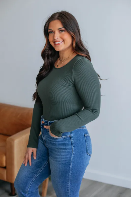 Oliver Ribbed Bodysuit - Spruce made by Mono B