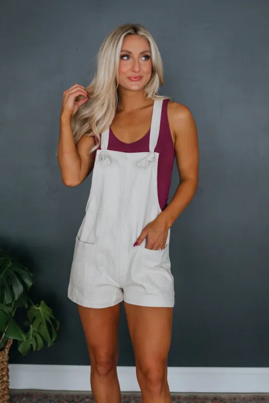 Hampton Romper - Oatmeal sold by Wild Oak Boutique