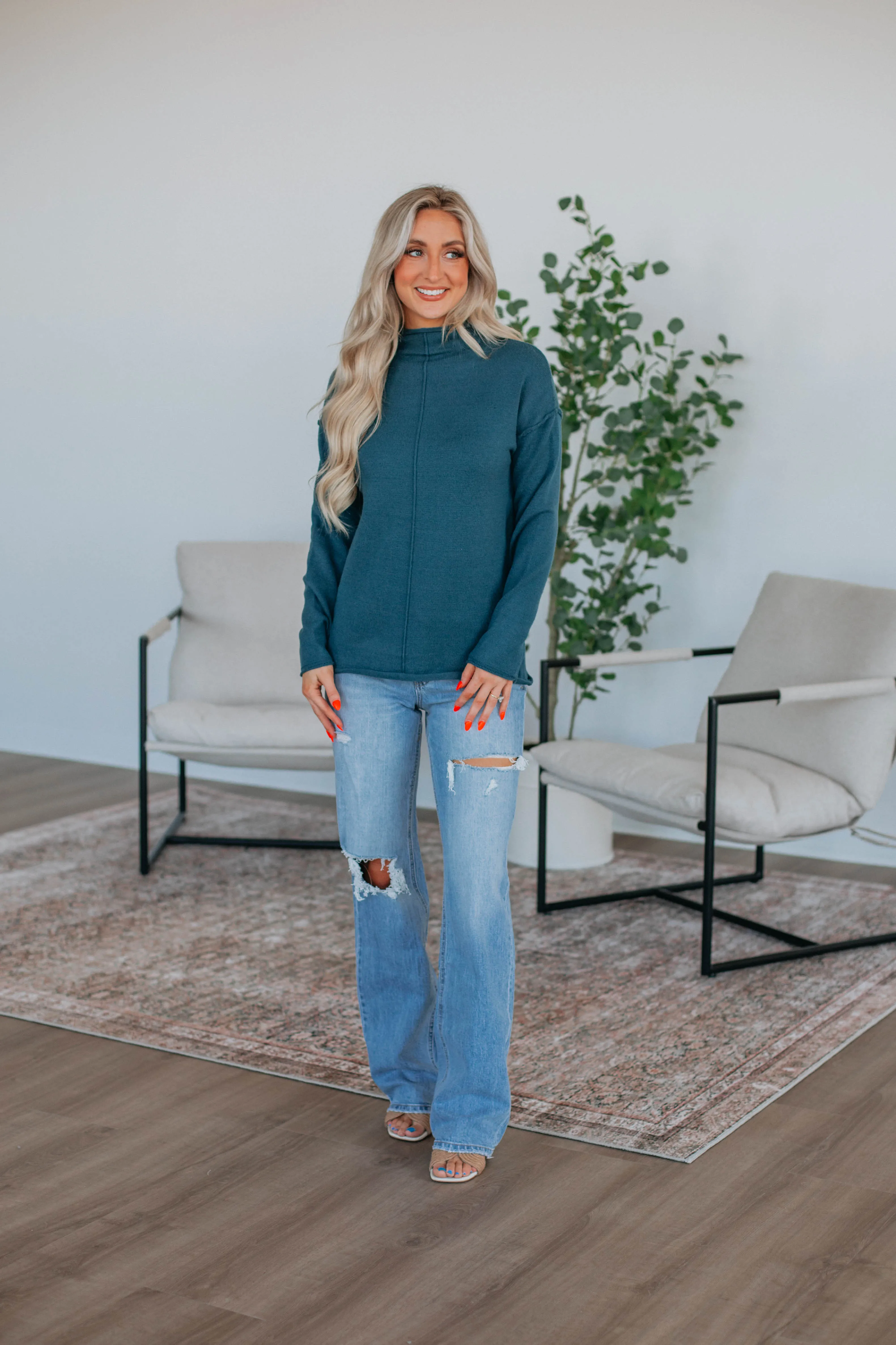 Olivette Sweater - Peacock sold by Wild Oak Boutique product image thumbnail 2