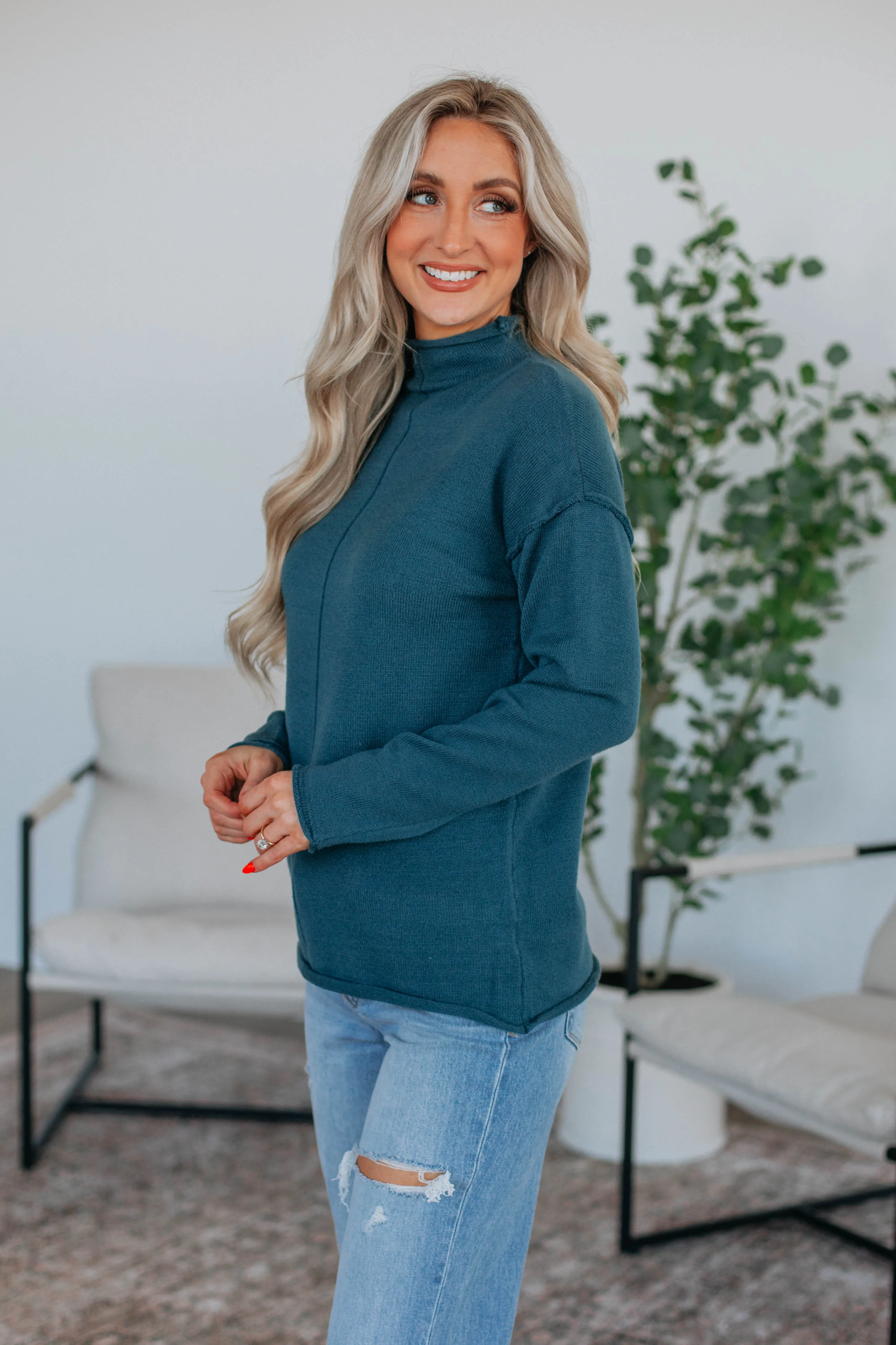 Olivette Sweater - Peacock sold by Wild Oak Boutique product image thumbnail 5