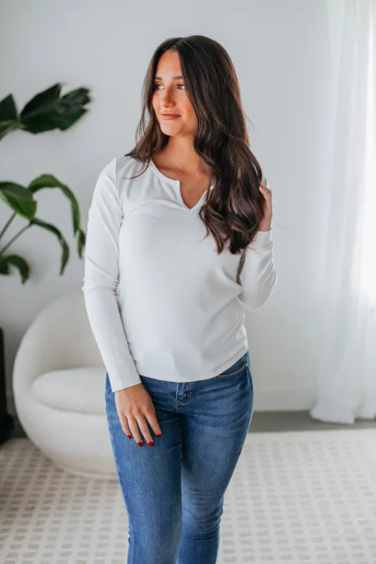 Dalston Long Sleeve Top - Ivory sold by Wild Oak Boutique