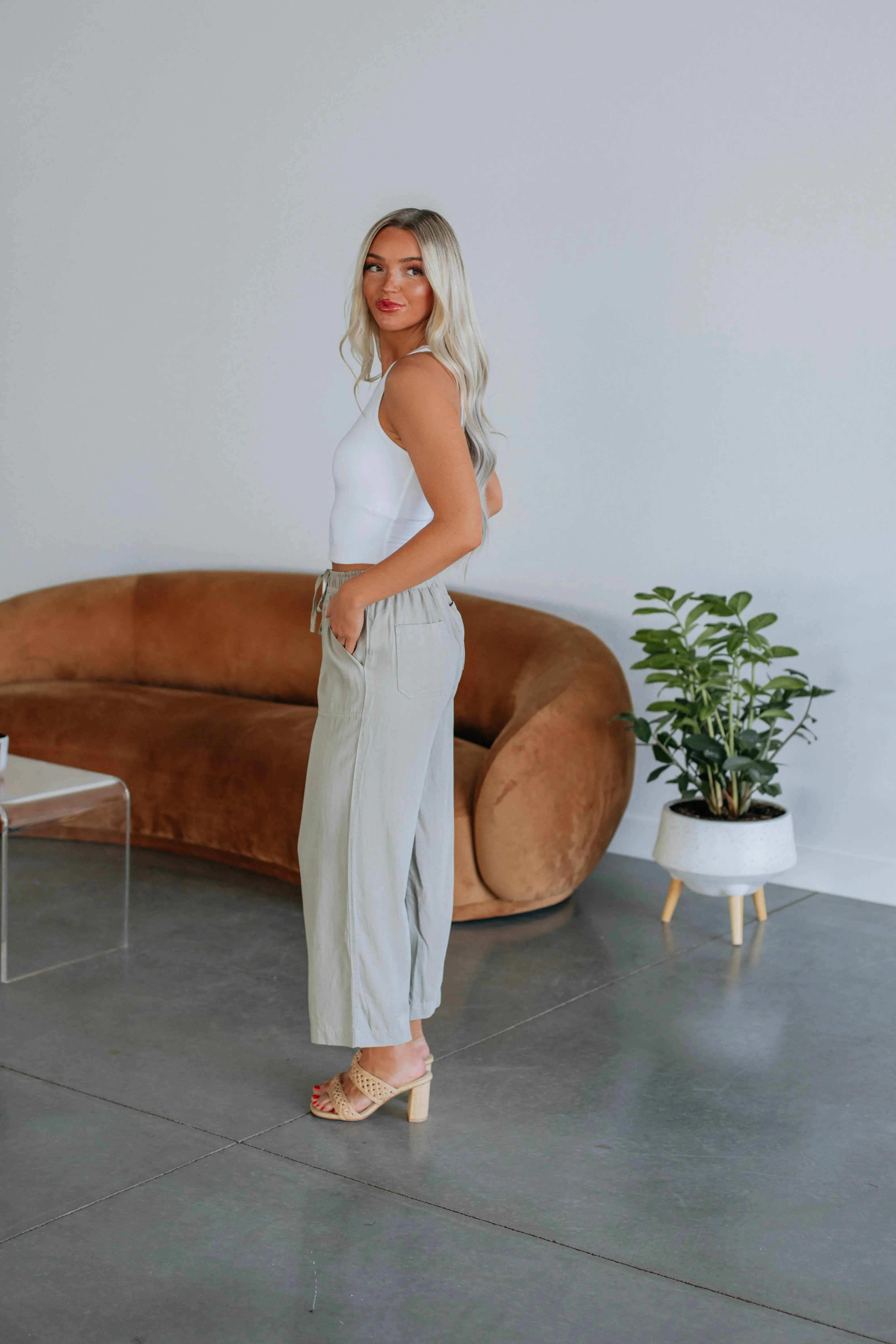 Duncan Casual Pants - Light Olive sold by Wild Oak Boutique product image thumbnail 2