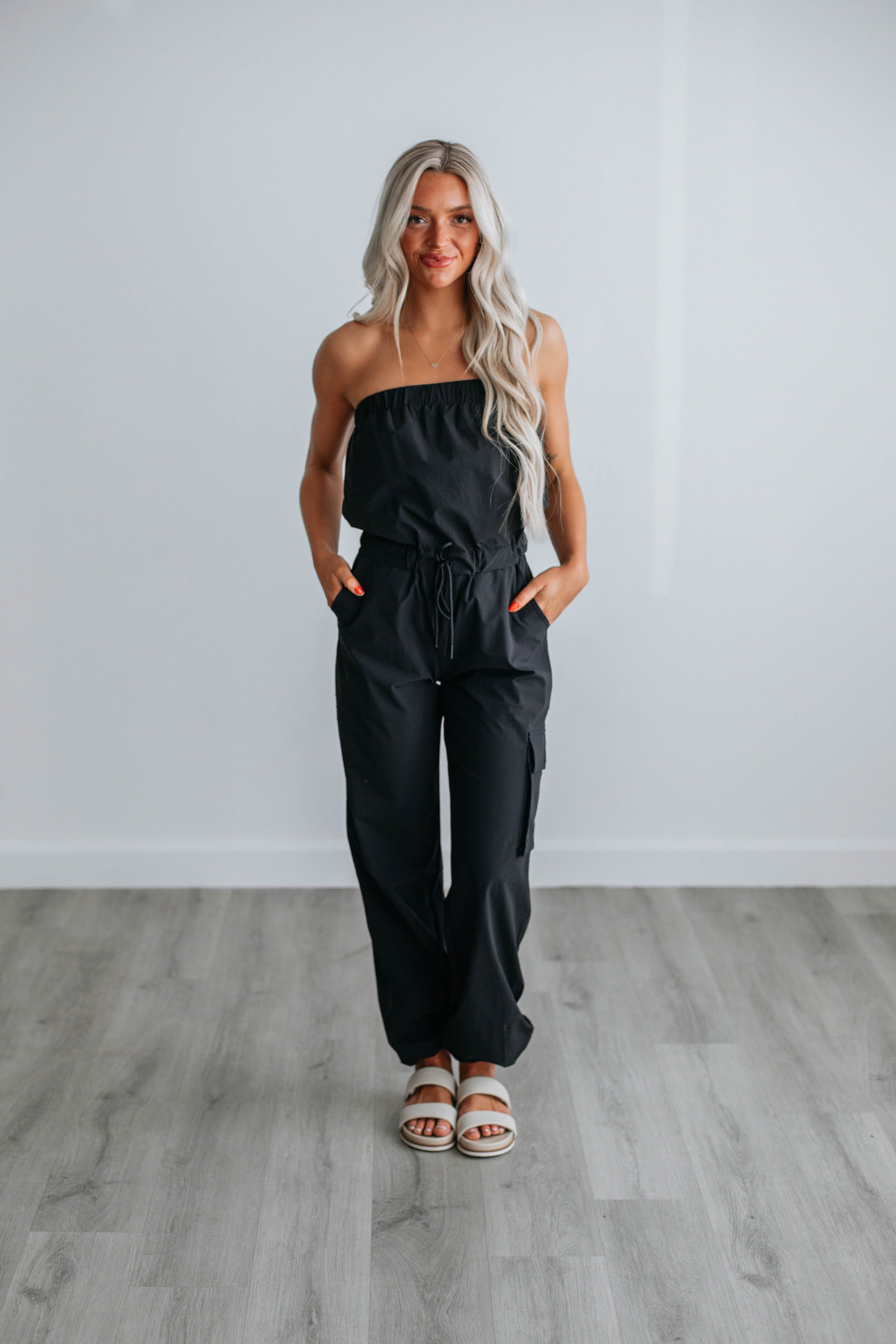 Kamari Active Jumpsuit - Black sold by Wild Oak Boutique