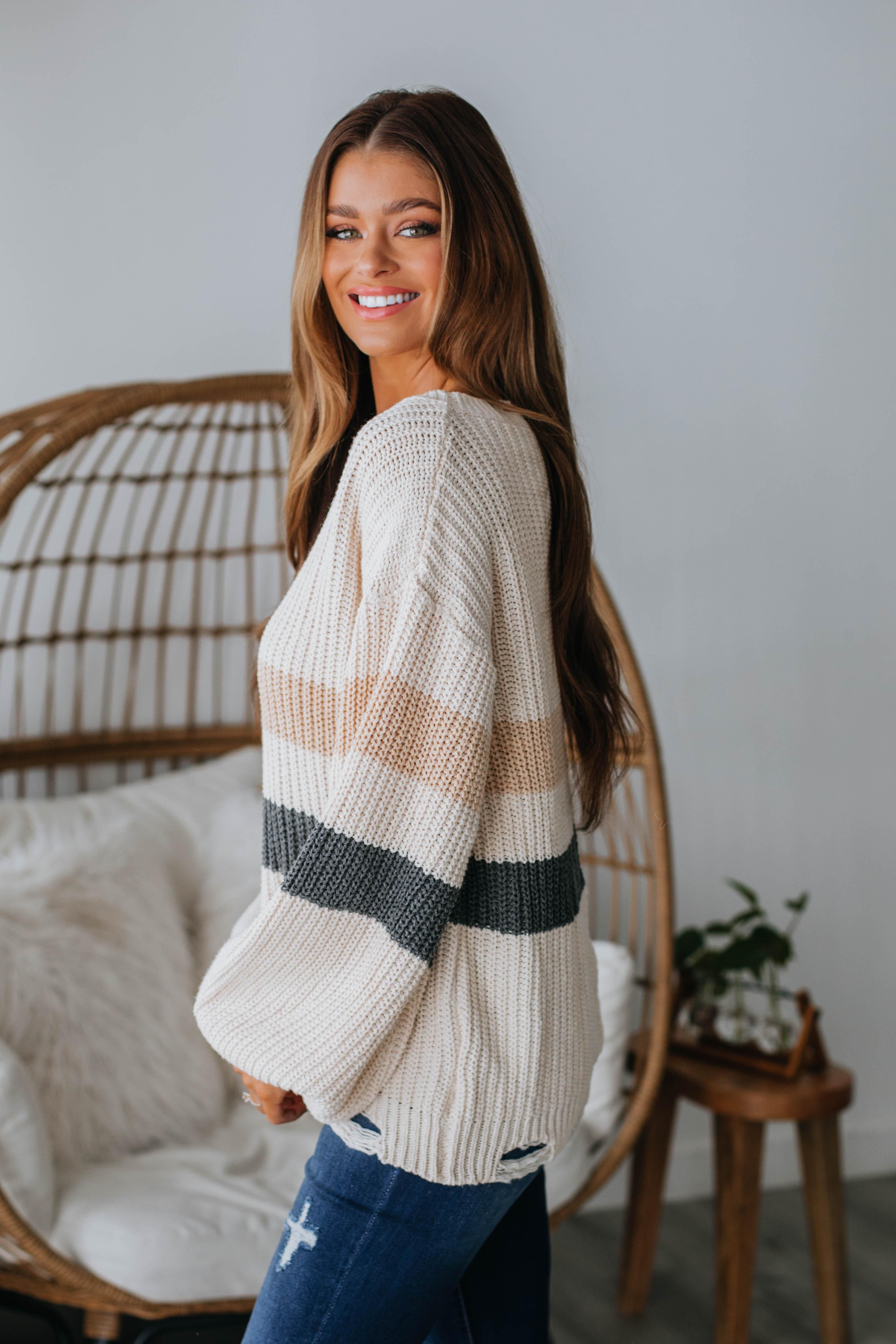 Winry Striped Sweater sold by Wild Oak Boutique product image thumbnail 3