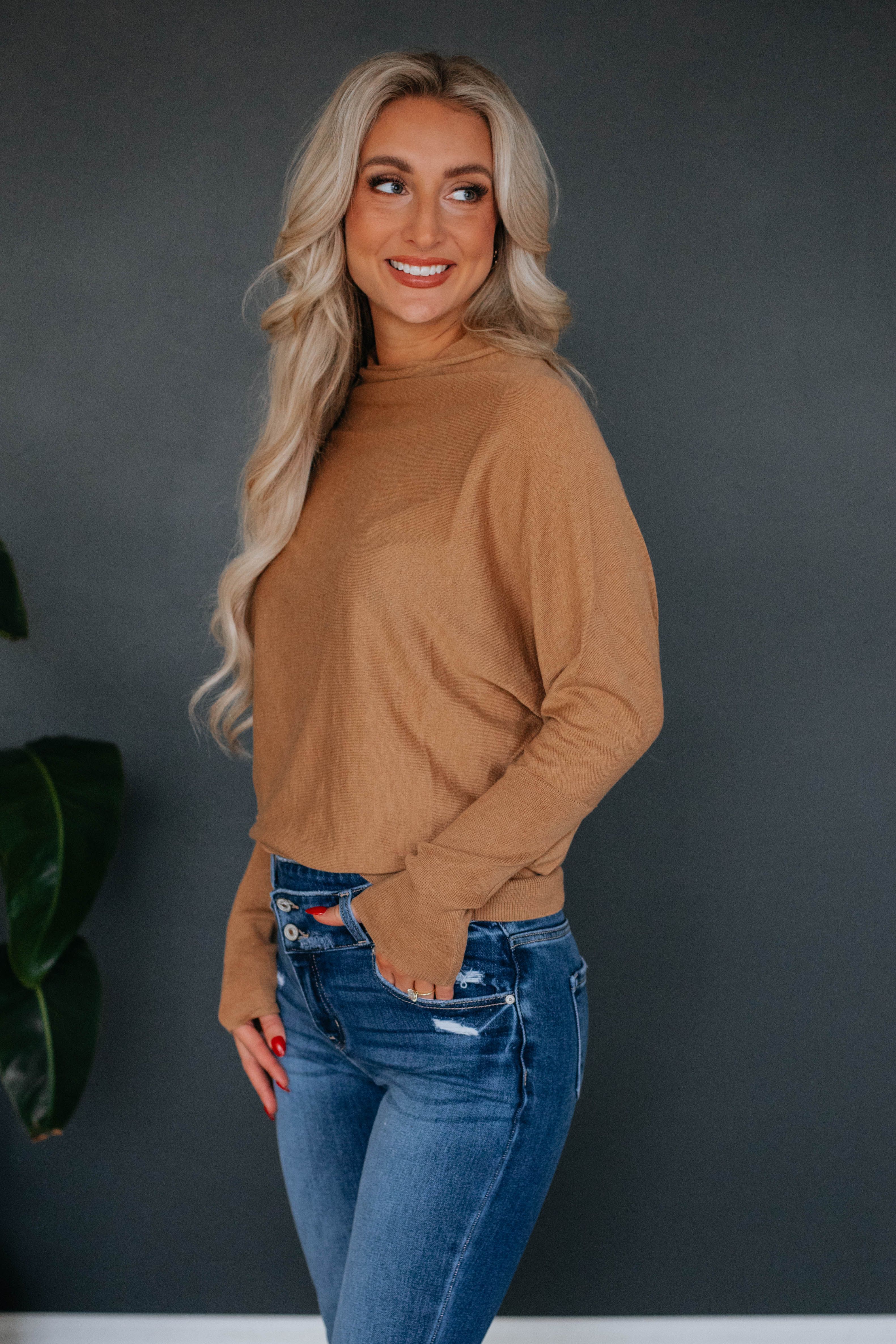 Colman Lightweight Sweater - Light Camel sold by Wild Oak Boutique product image thumbnail 2