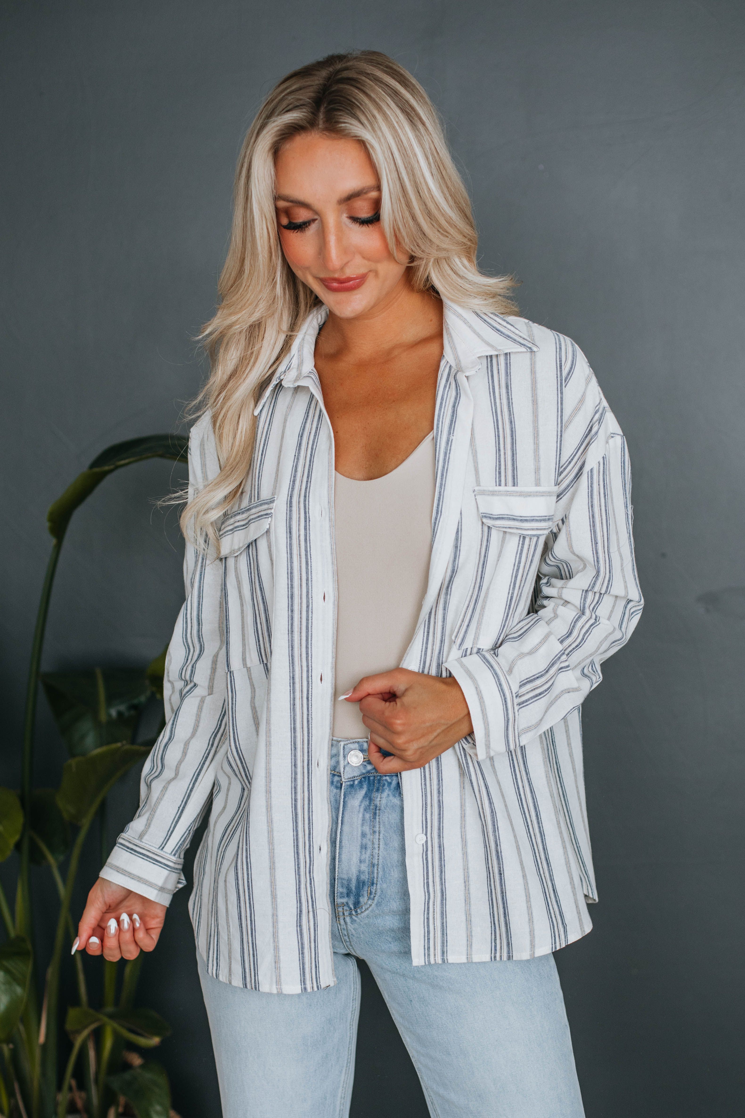 Tristen Striped Button Down sold by Wild Oak Boutique product image thumbnail 4