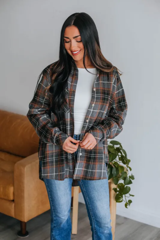 Duvall Flannel - Grey Mix sold by Wild Oak Boutique