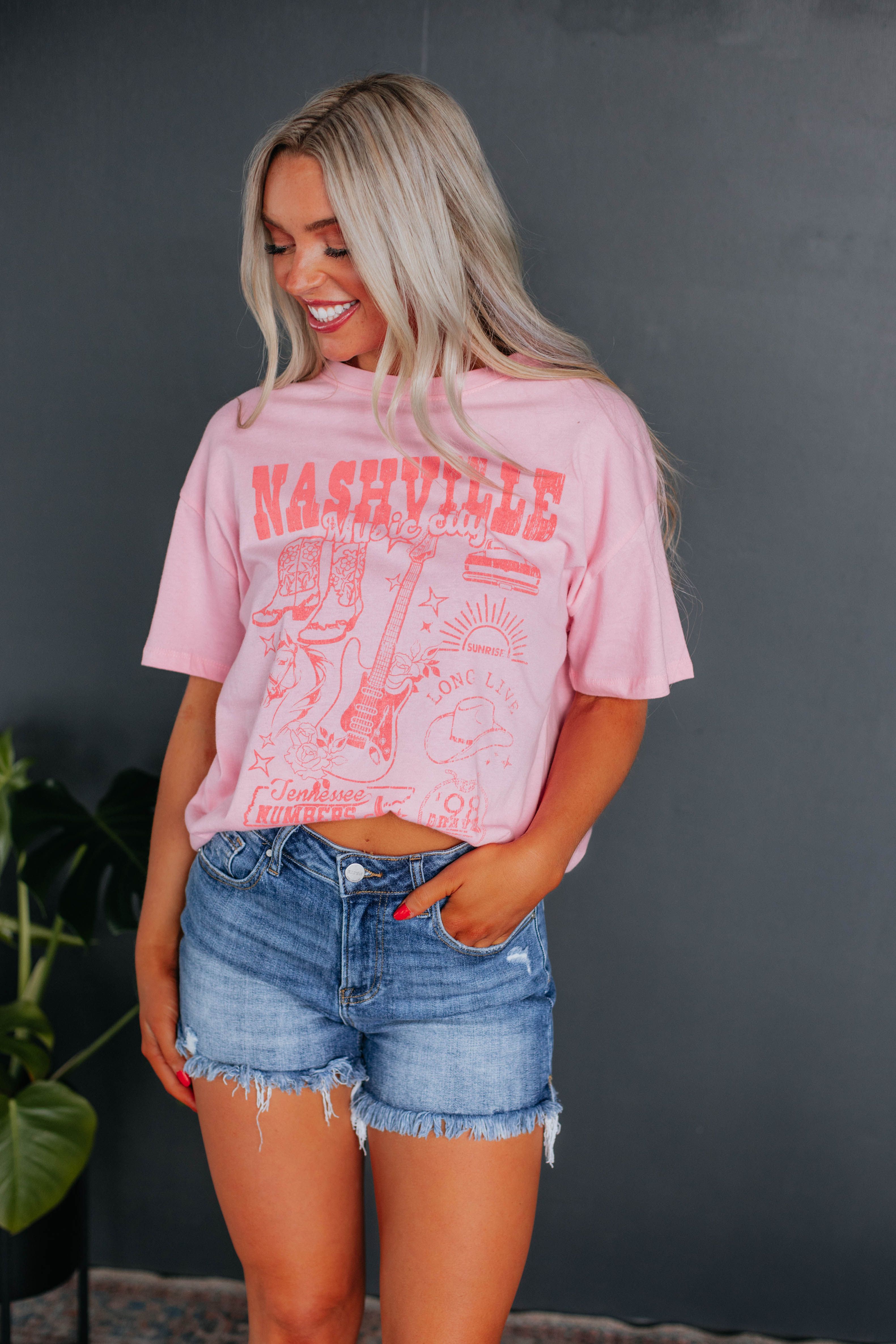 Nashville Music City Graphic Tee sold by Wild Oak Boutique