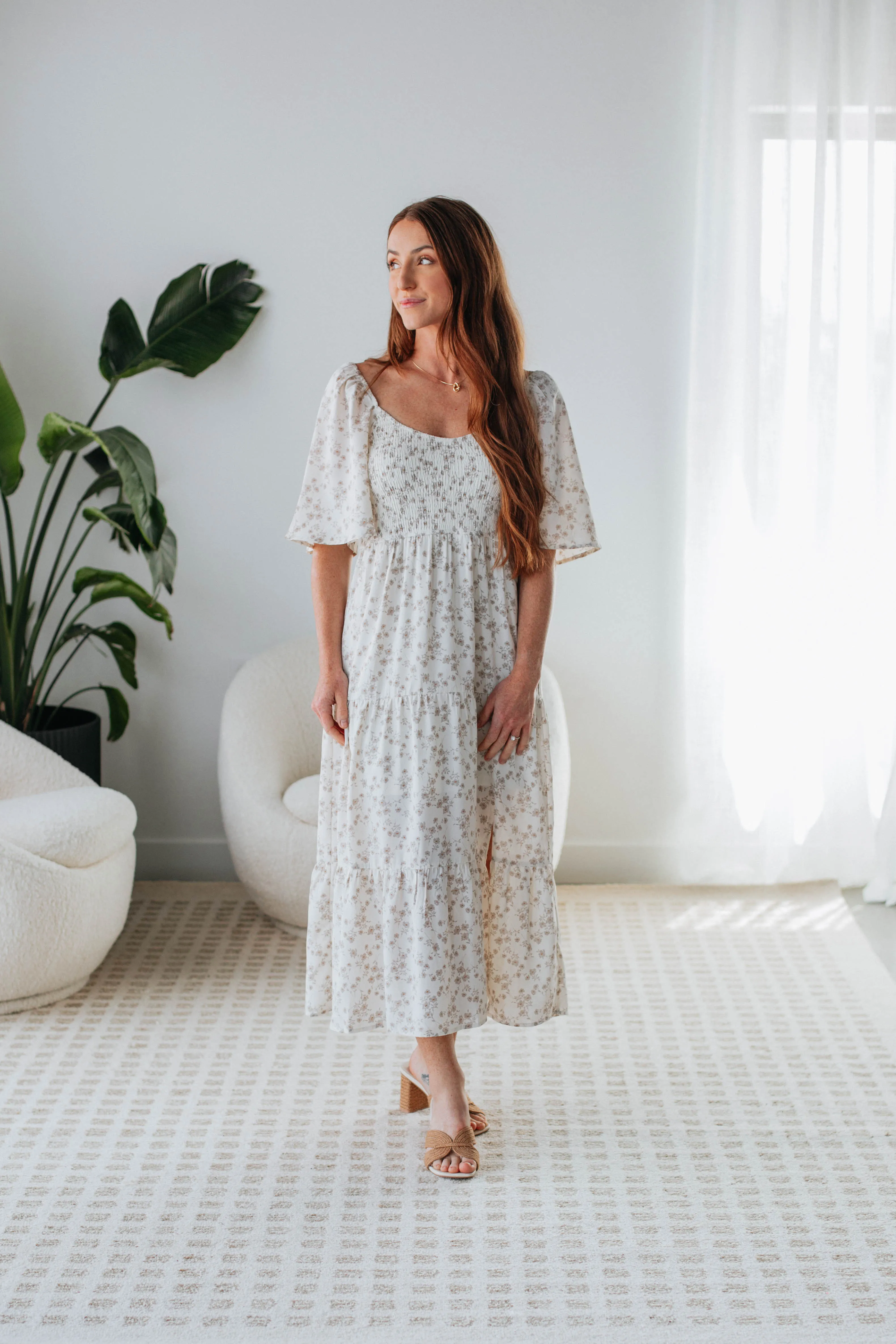 Josie Floral Midi Dress sold by Wild Oak Boutique