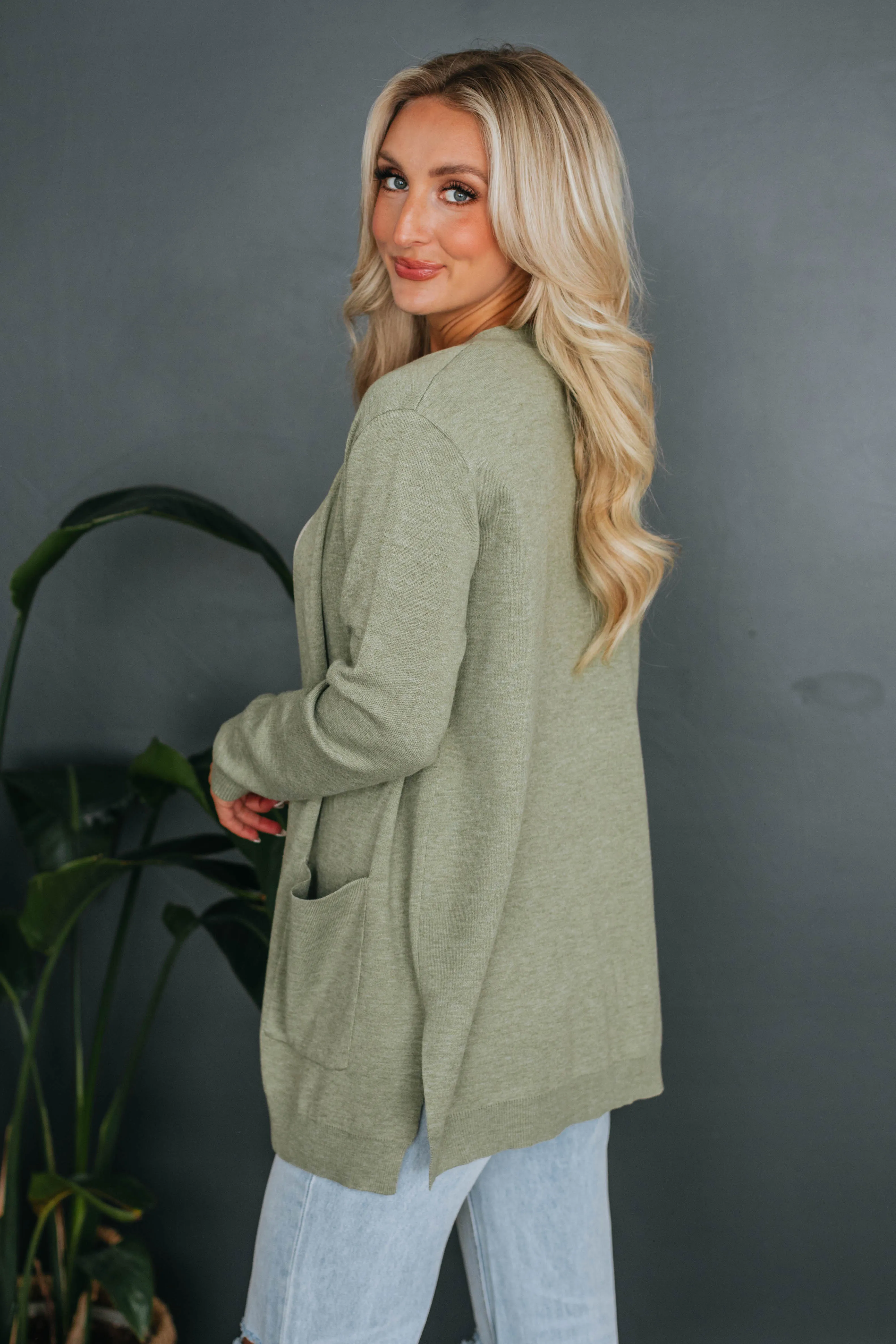 Marlo Cardigan - Light Olive sold by Wild Oak Boutique product image thumbnail 5