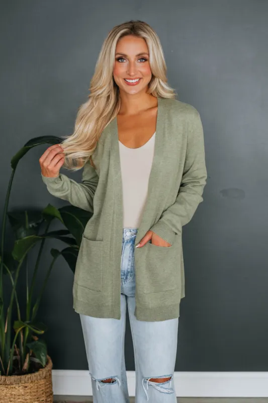 Marlo Cardigan - Light Olive sold by Wild Oak Boutique