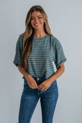 Ian Striped Top sold by Wild Oak Boutique