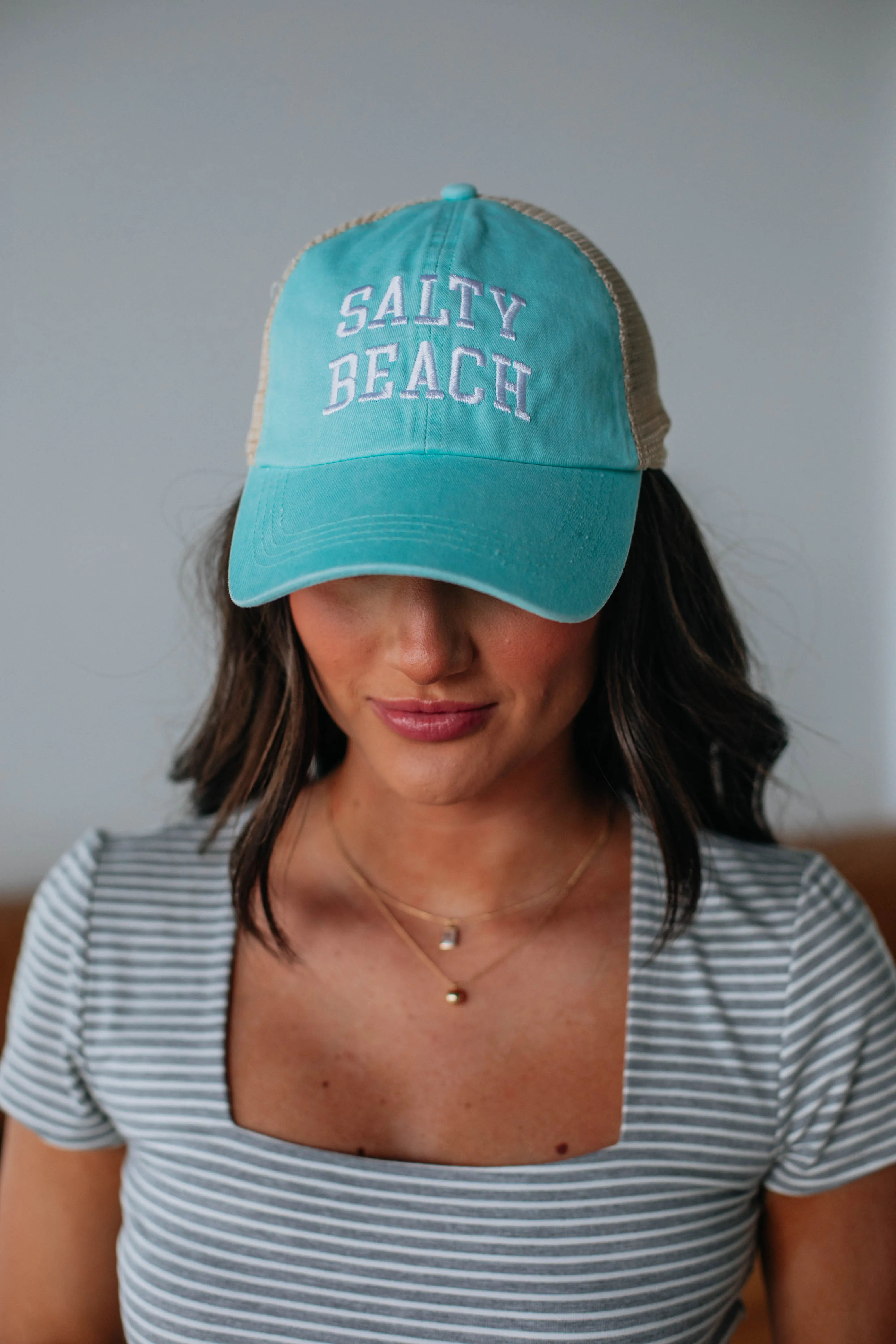 Salty Beach Baseball Cap - Mint sold by Wild Oak Boutique product image thumbnail 3