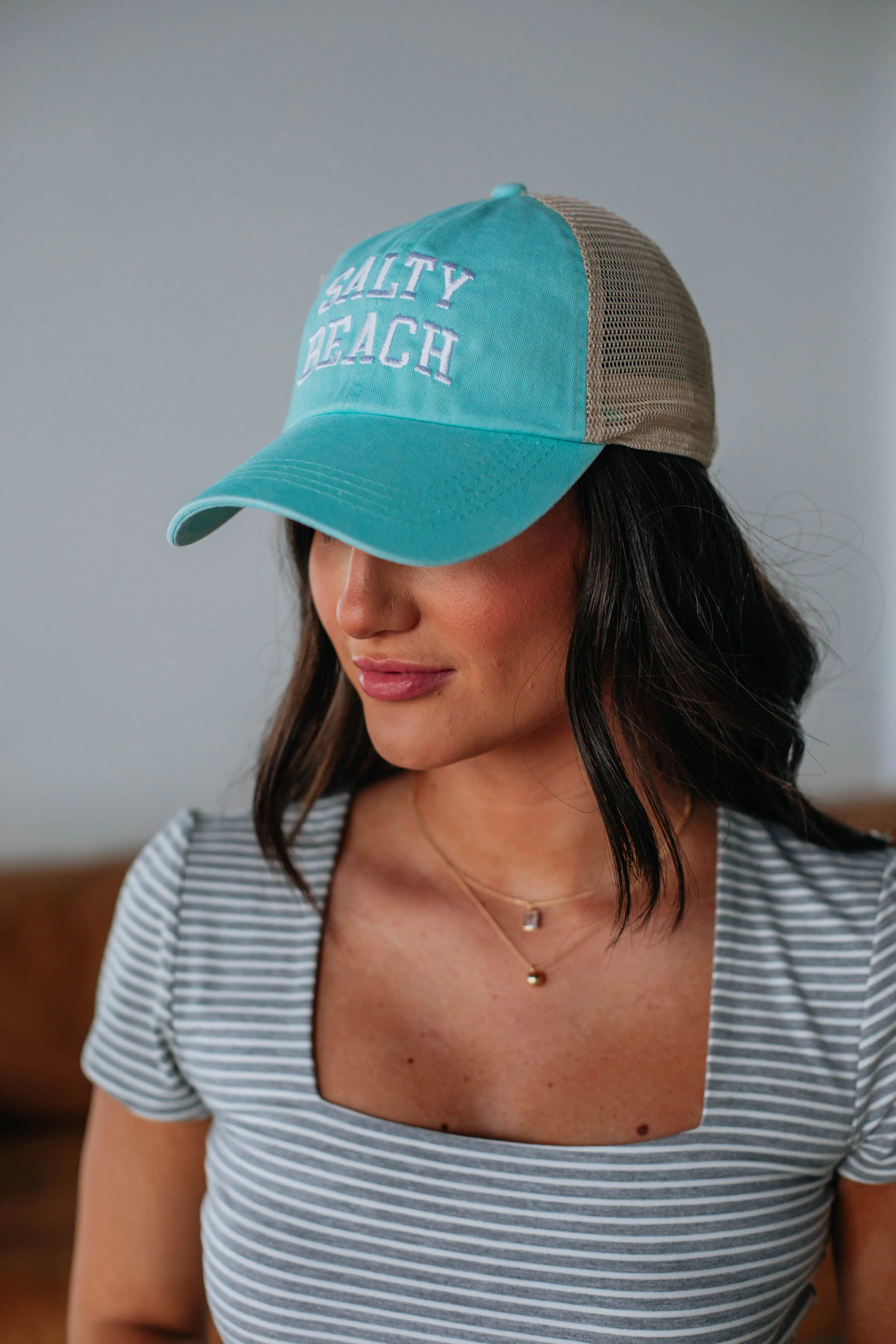 Salty Beach Baseball Cap - Mint sold by Wild Oak Boutique product image thumbnail 2