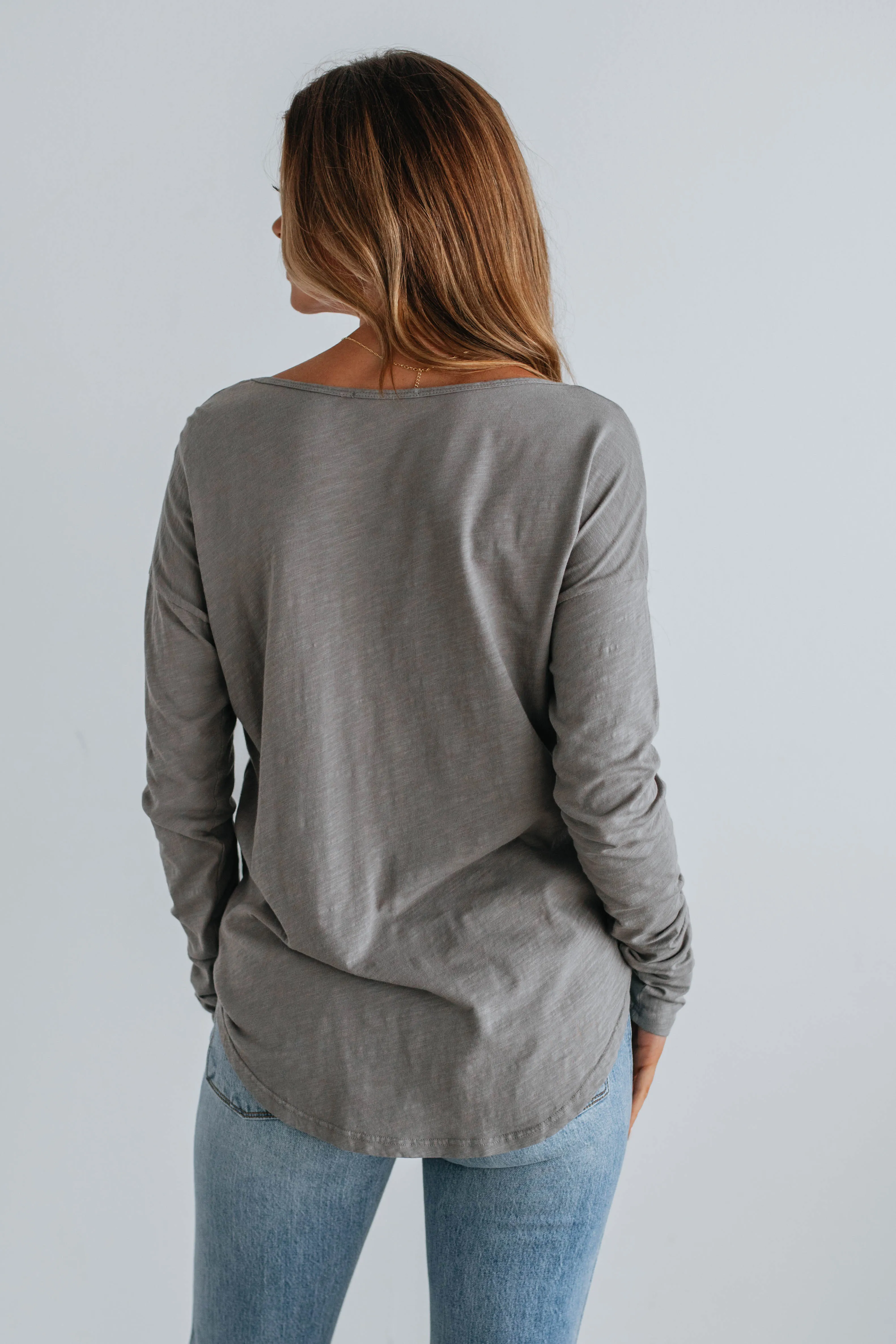 Giada Basic Top - Pebble sold by Wild Oak Boutique product image thumbnail 5
