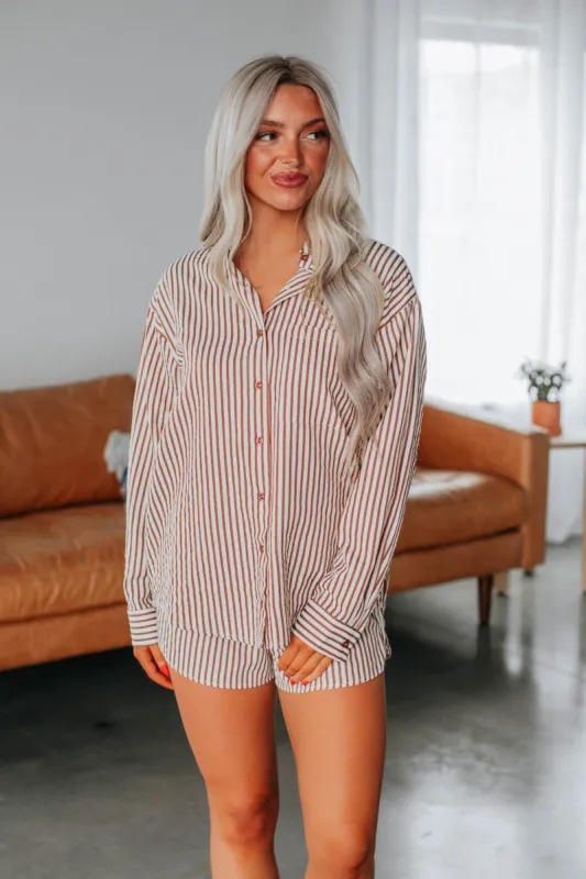 Reni Striped Button Down sold by Wild Oak Boutique