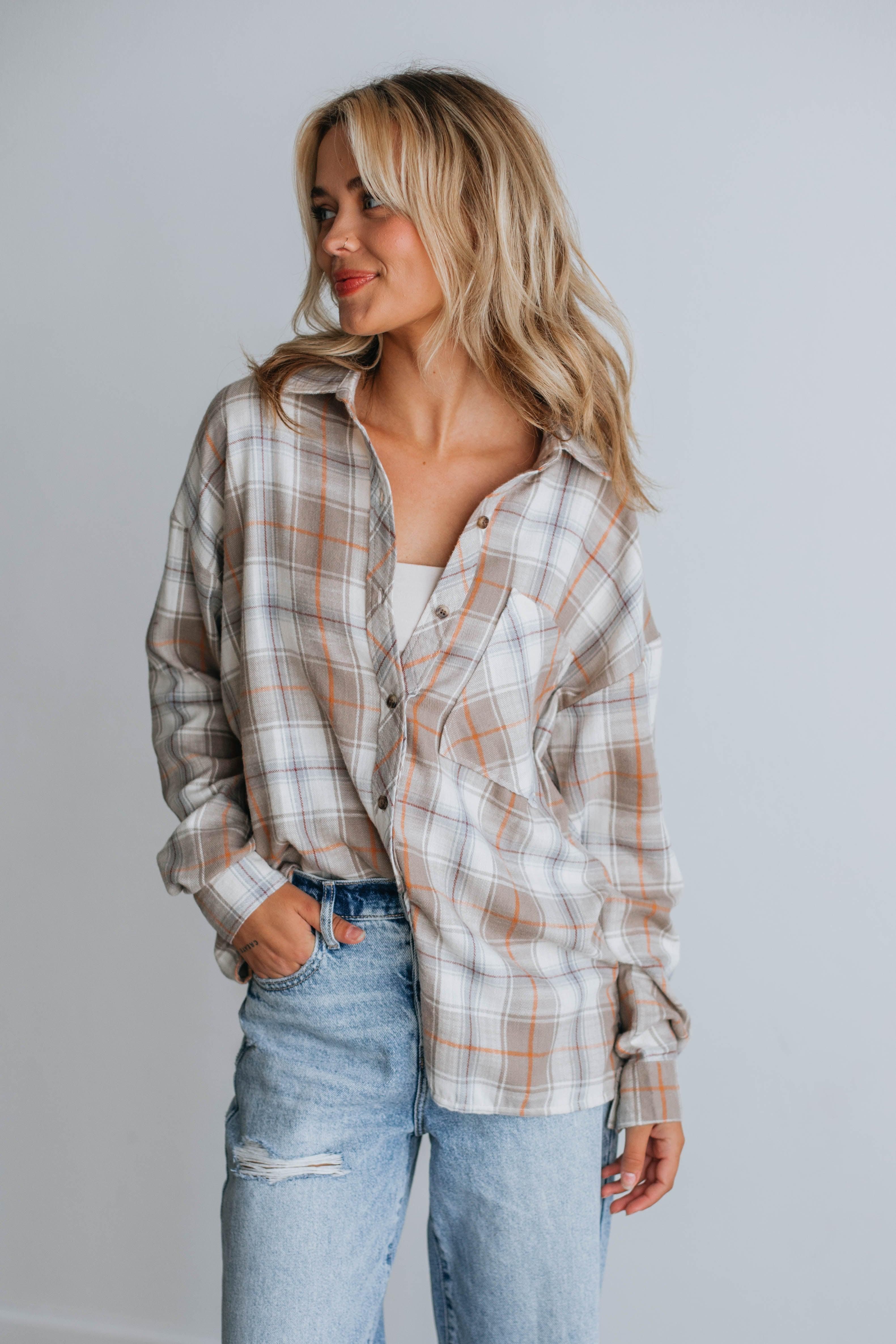 Merrick Flannel - Taupe Mix sold by Wild Oak Boutique product image thumbnail 6