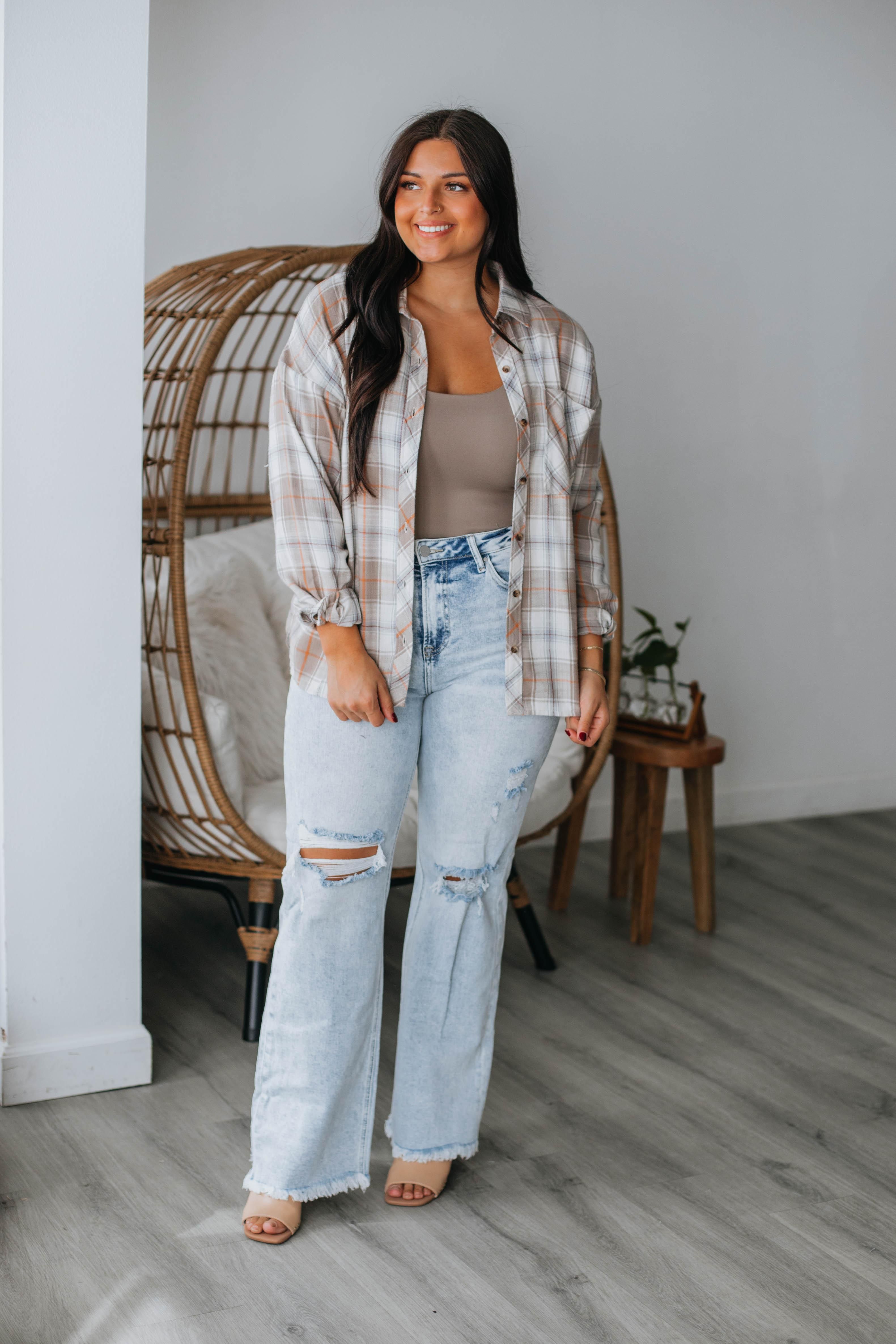 Merrick Flannel - Taupe Mix sold by Wild Oak Boutique product image thumbnail 4