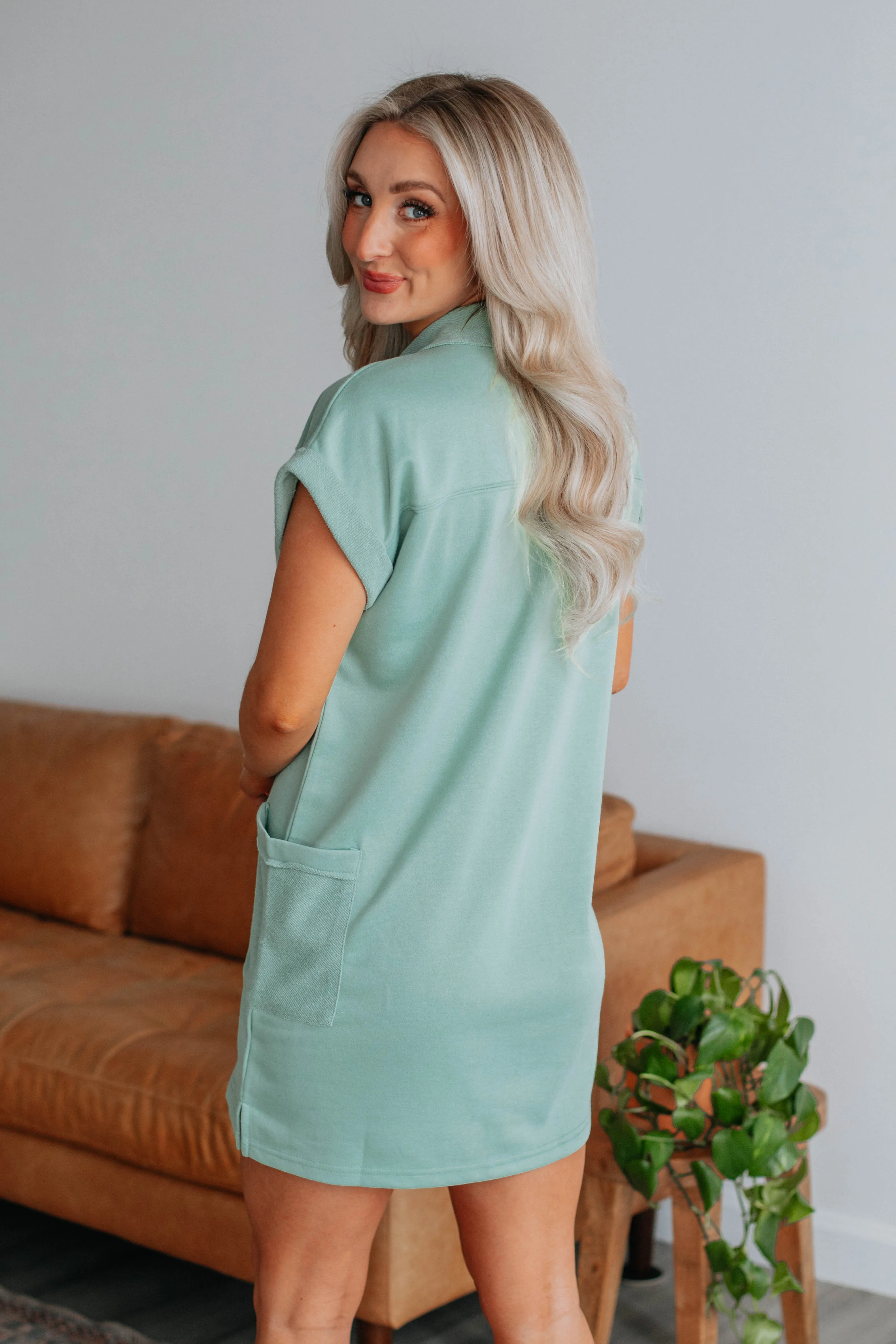 Selby Mini Dress - Sage sold by Wild Oak Boutique product image thumbnail 4