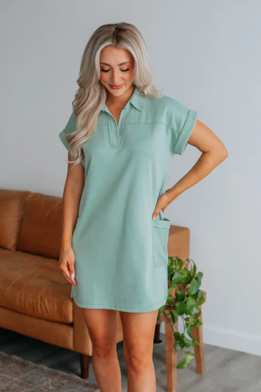 Selby Mini Dress - Sage sold by Wild Oak Boutique
