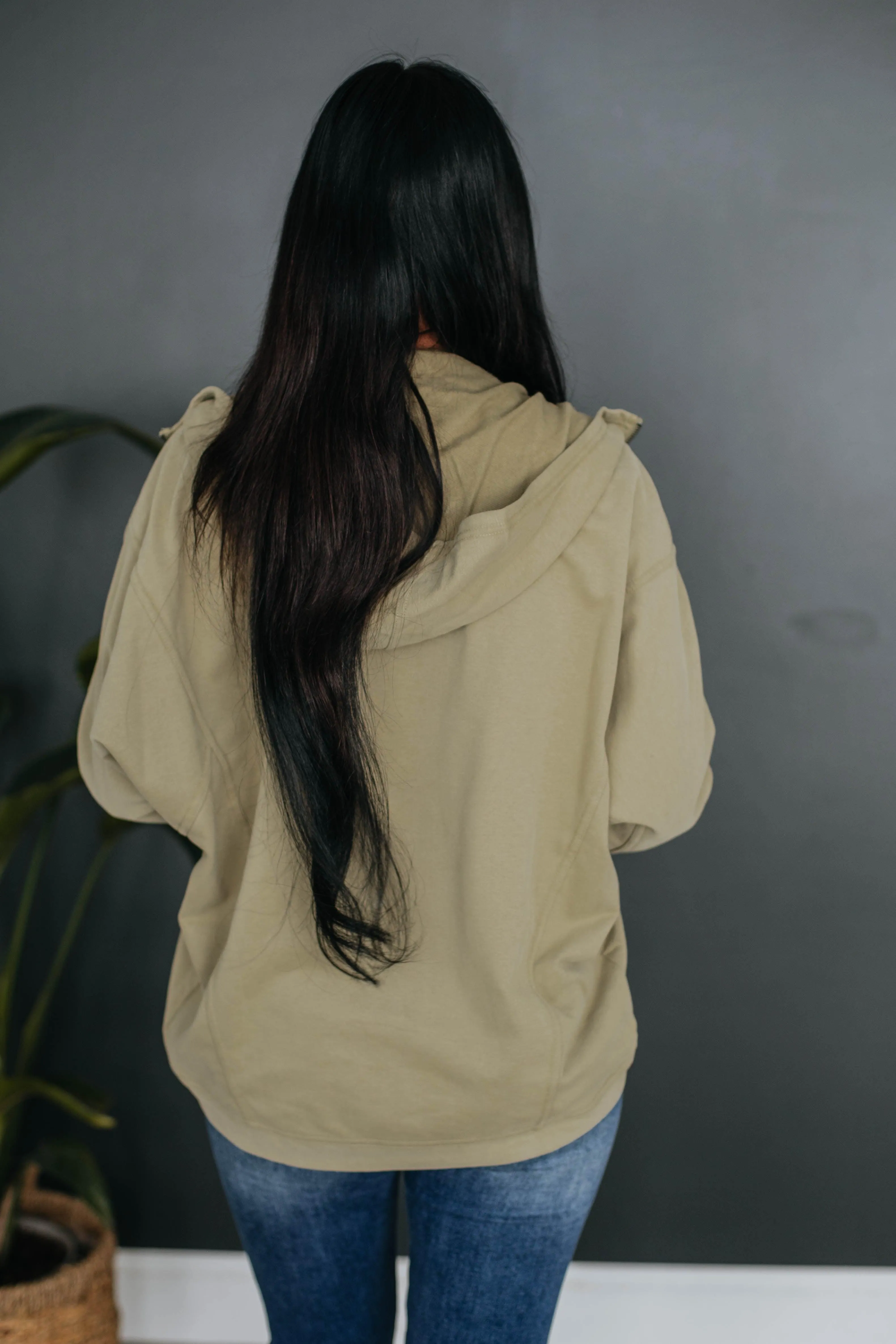 Elma Zip-Up Jacket - Light Olive sold by Wild Oak Boutique product image thumbnail 4