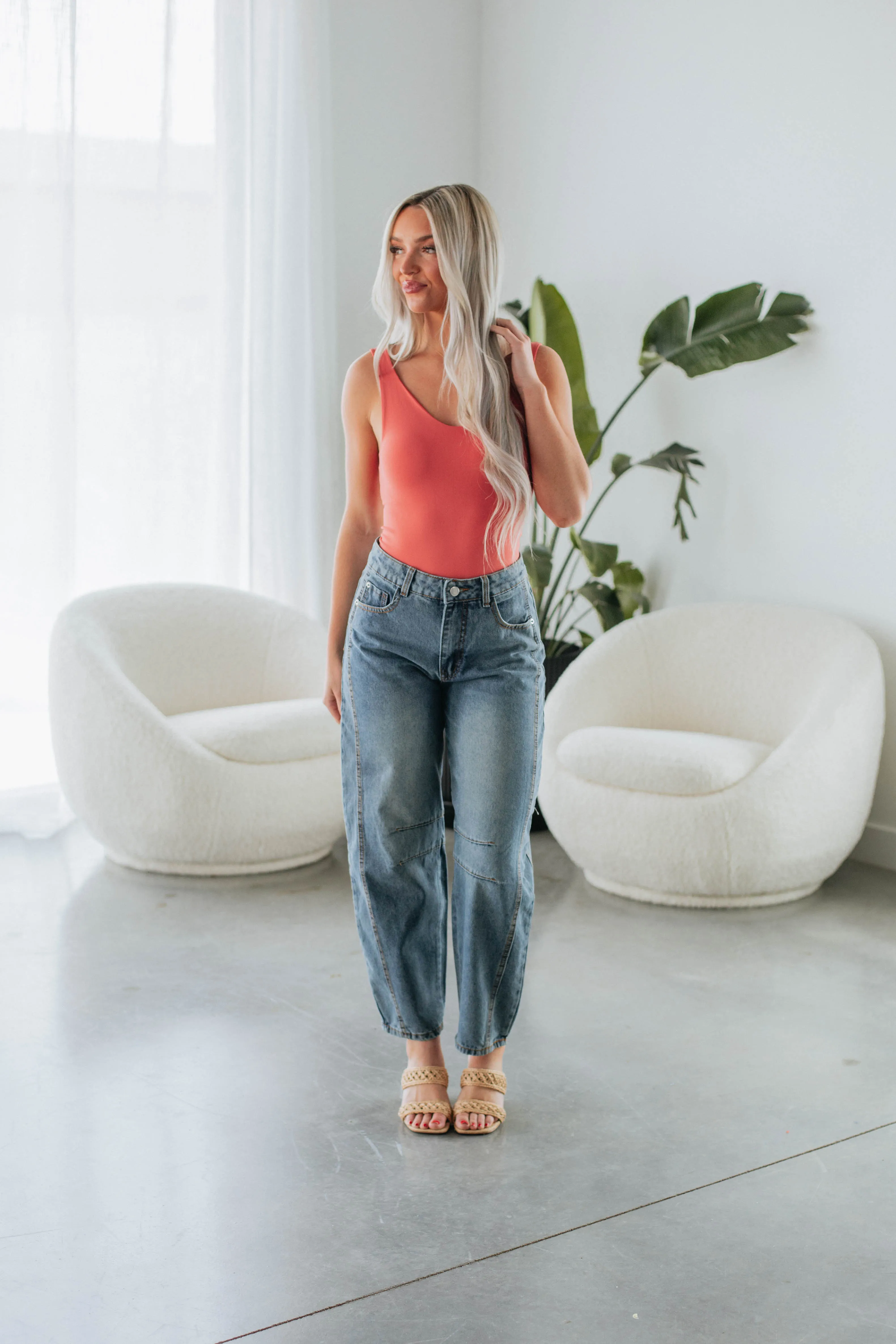 Messa Barrel Pants - Medium Wash sold by Wild Oak Boutique