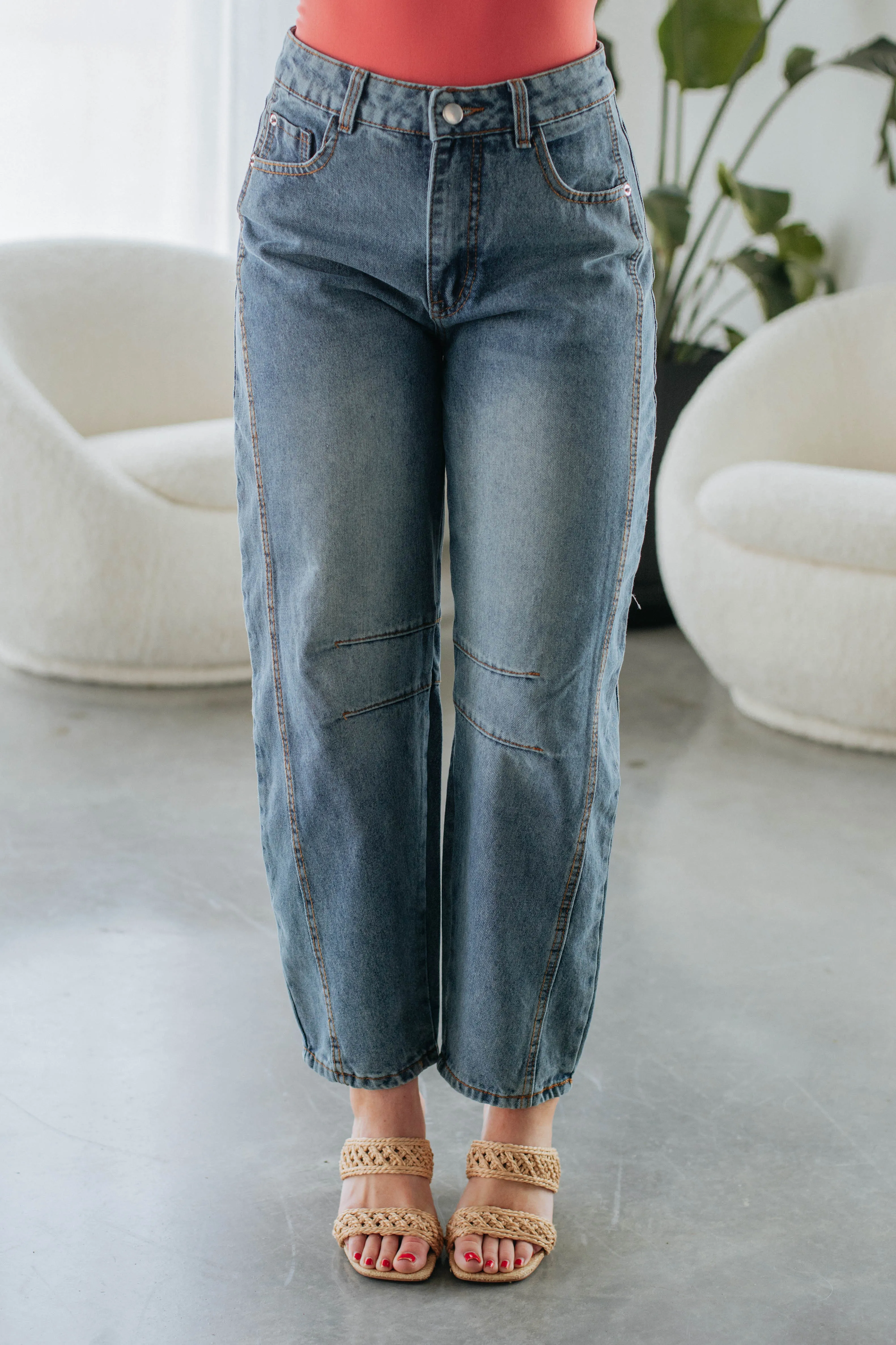 Messa Barrel Pants - Medium Wash sold by Wild Oak Boutique product image thumbnail 2