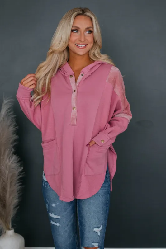 Malia Henley Pullover - Berry sold by Wild Oak Boutique