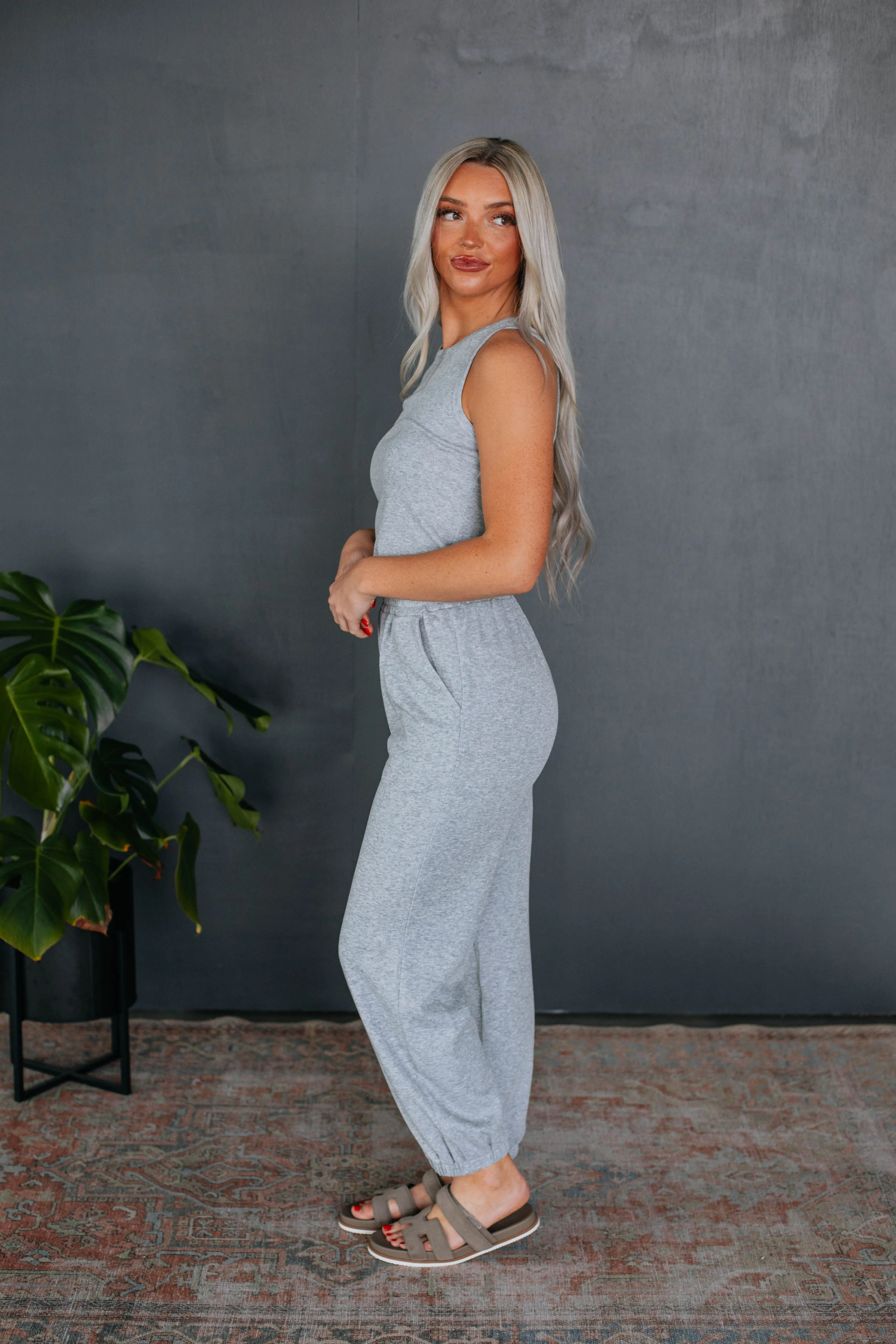 Dax Two-Piece Lounge Set - Heather Grey sold by Wild Oak Boutique product image thumbnail 3