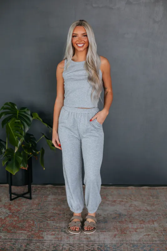 Dax Two-Piece Lounge Set - Heather Grey sold by Wild Oak Boutique
