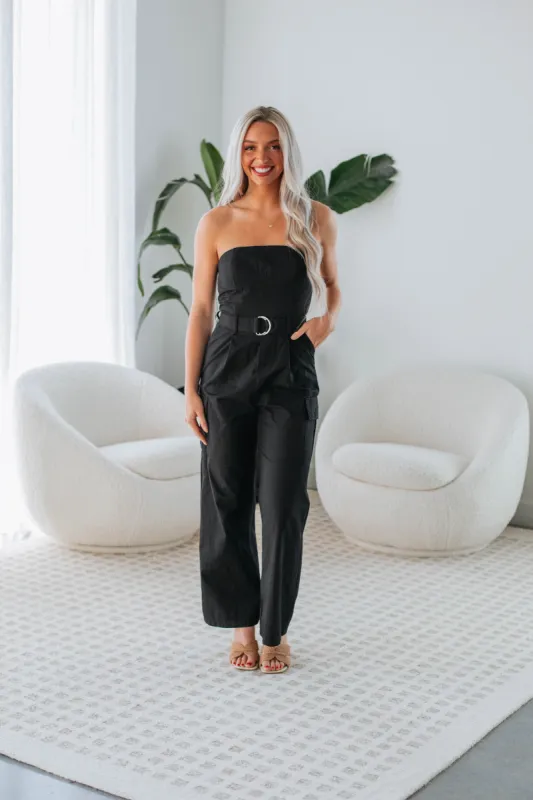 Jesa Cargo Jumpsuit - Black sold by Wild Oak Boutique