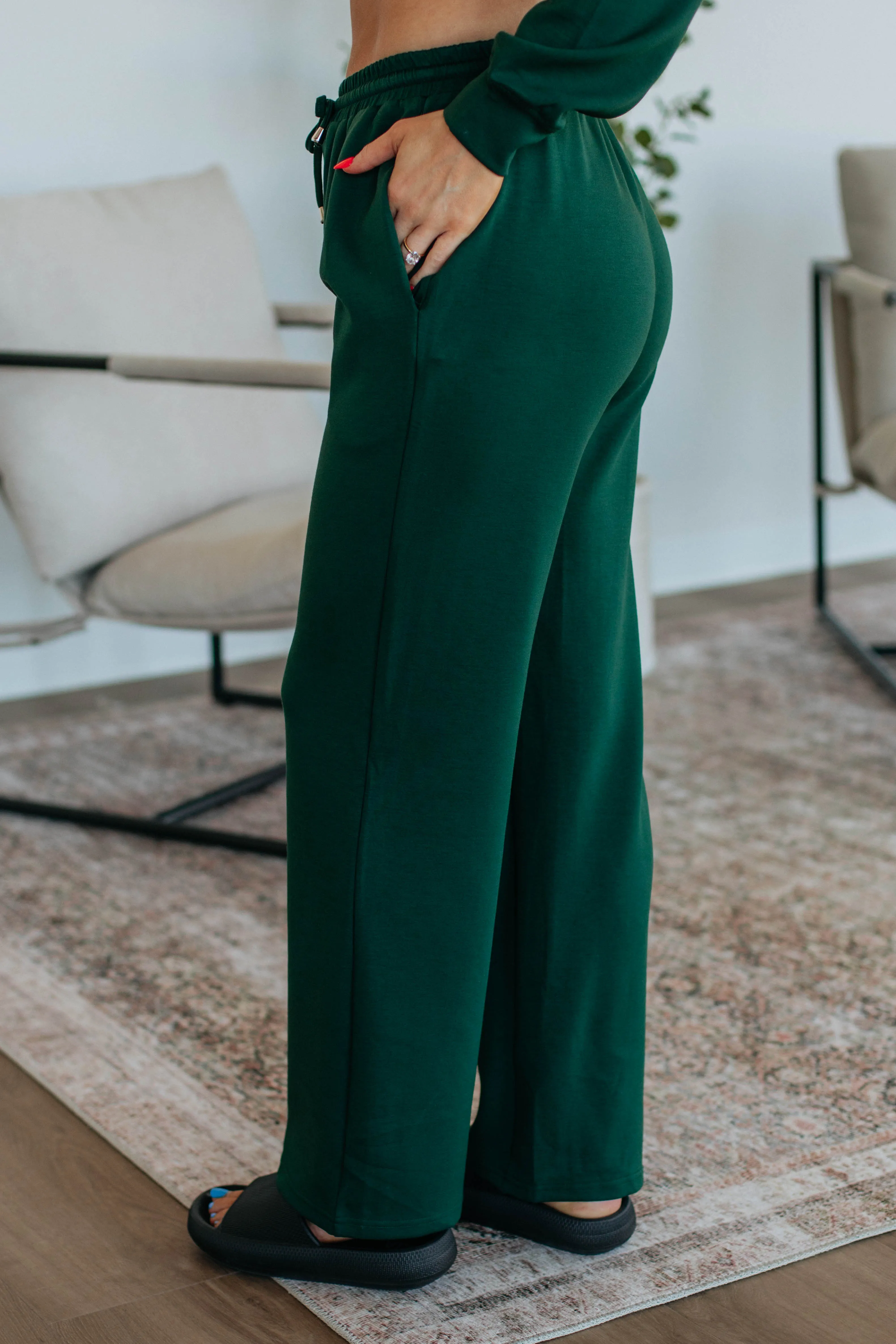 Leave Me To Lounge Pants - Hunter Green sold by Wild Oak Boutique product image thumbnail 4